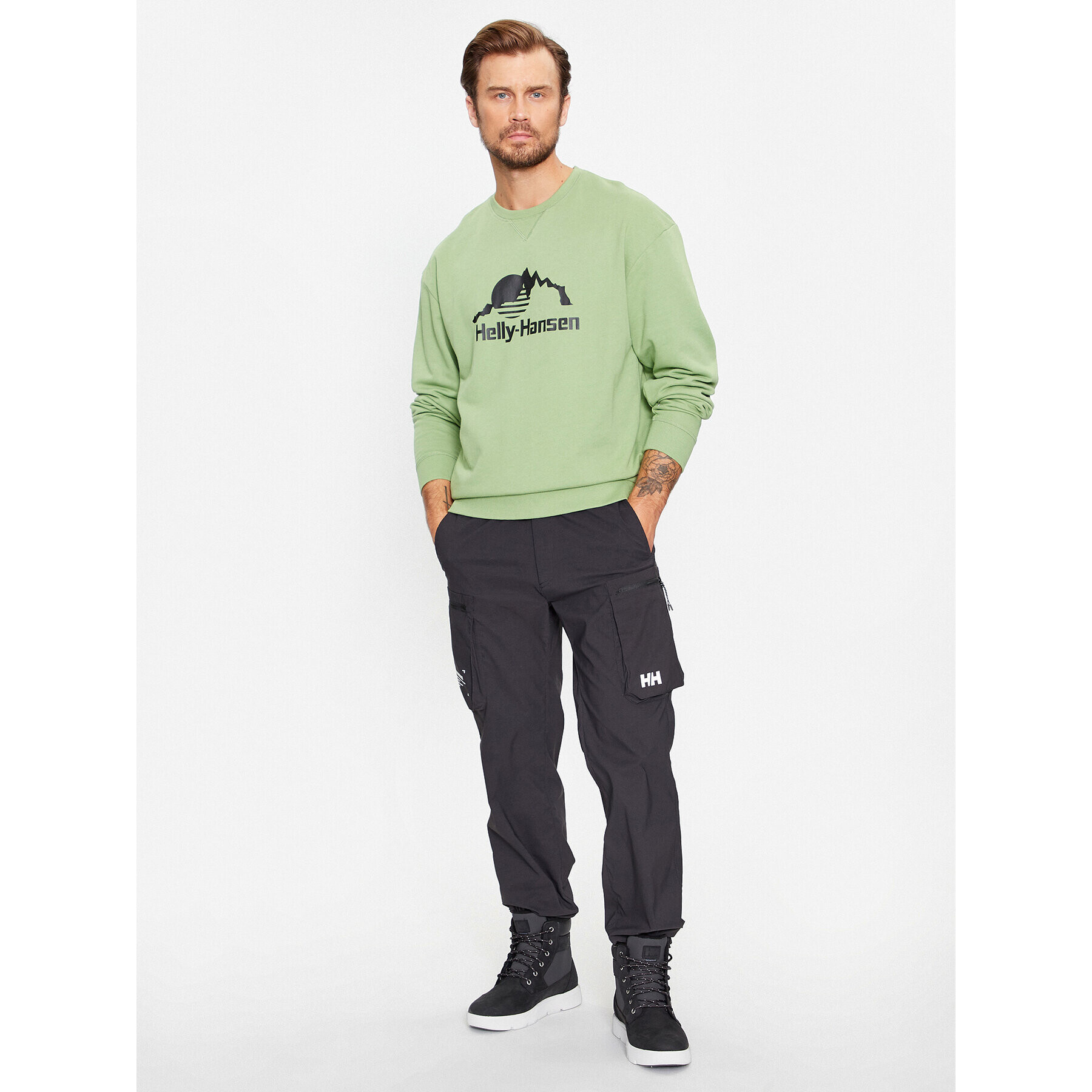 Helly Hansen Суитшърт Yu Crew Sweater 2.0 53891 Зелен Regular Fit - Pepit.bg