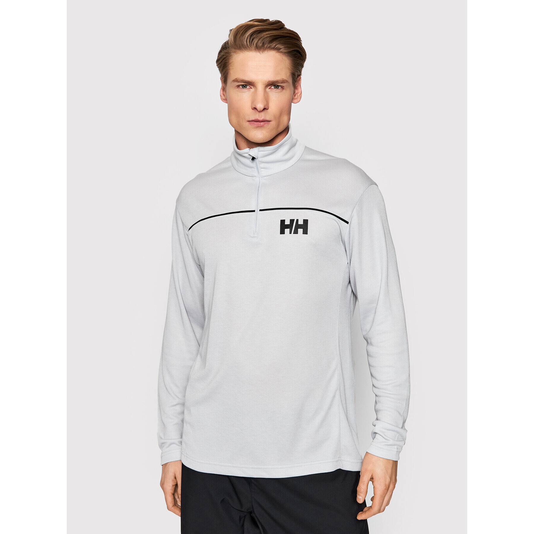 Helly Hansen Тениска от техническо трико Demi-Fermeture 30208 Сив Regular Fit - Pepit.bg