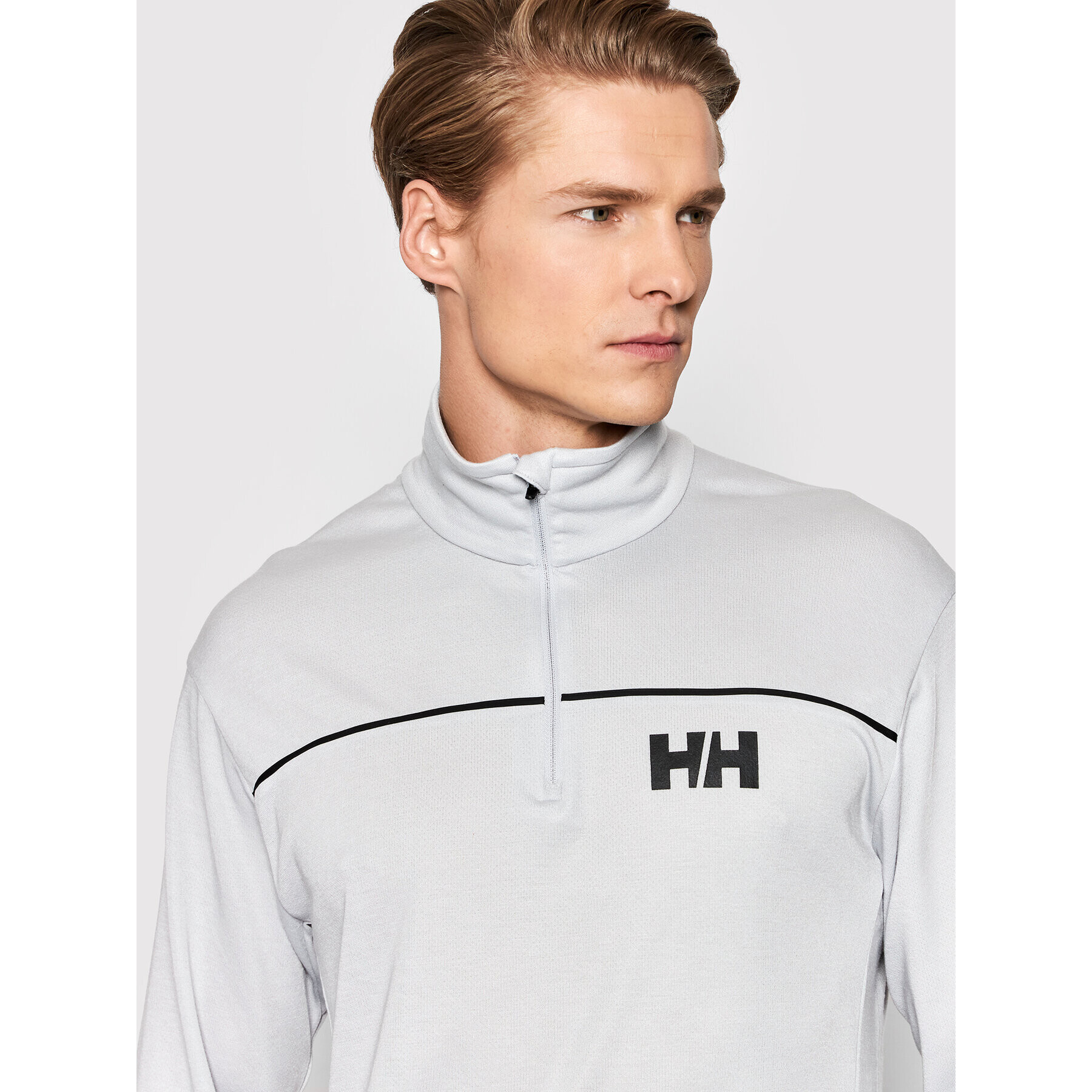 Helly Hansen Тениска от техническо трико Demi-Fermeture 30208 Сив Regular Fit - Pepit.bg