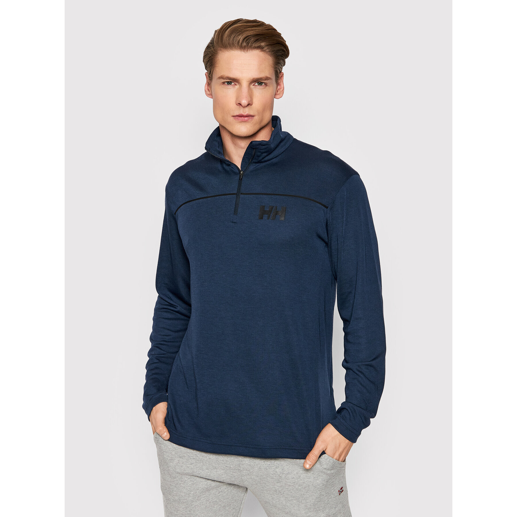 Helly Hansen Тениска от техническо трико Demi-Fermeture 30208 Тъмносин Regular Fit - Pepit.bg