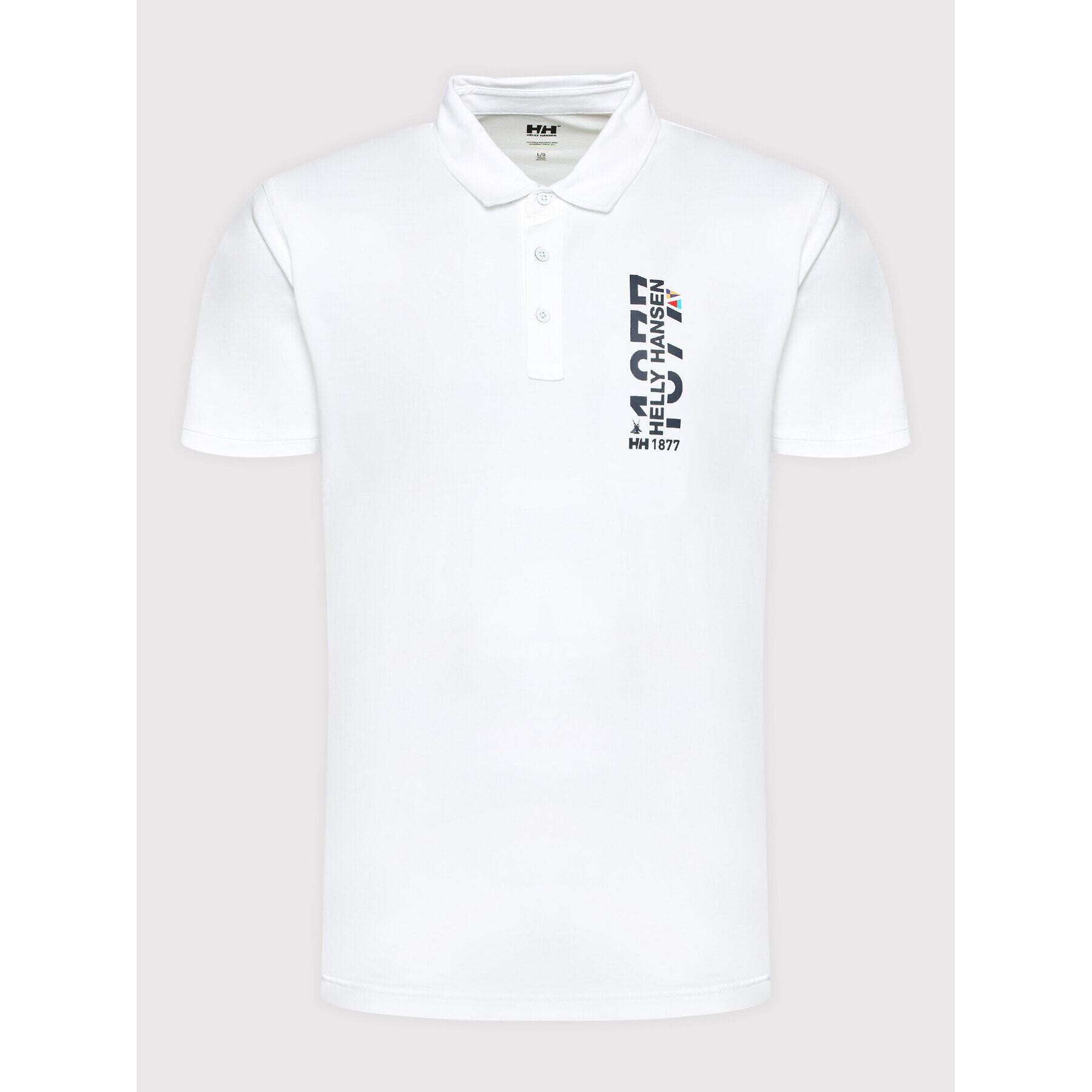 Helly Hansen Тениска с яка и копчета Coastline 34250 Бял Regular Fit - Pepit.bg