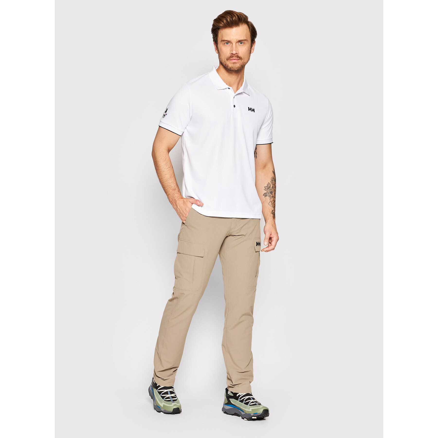 Helly Hansen Тениска с яка и копчета Ocean 34207 Бял Regular Fit - Pepit.bg