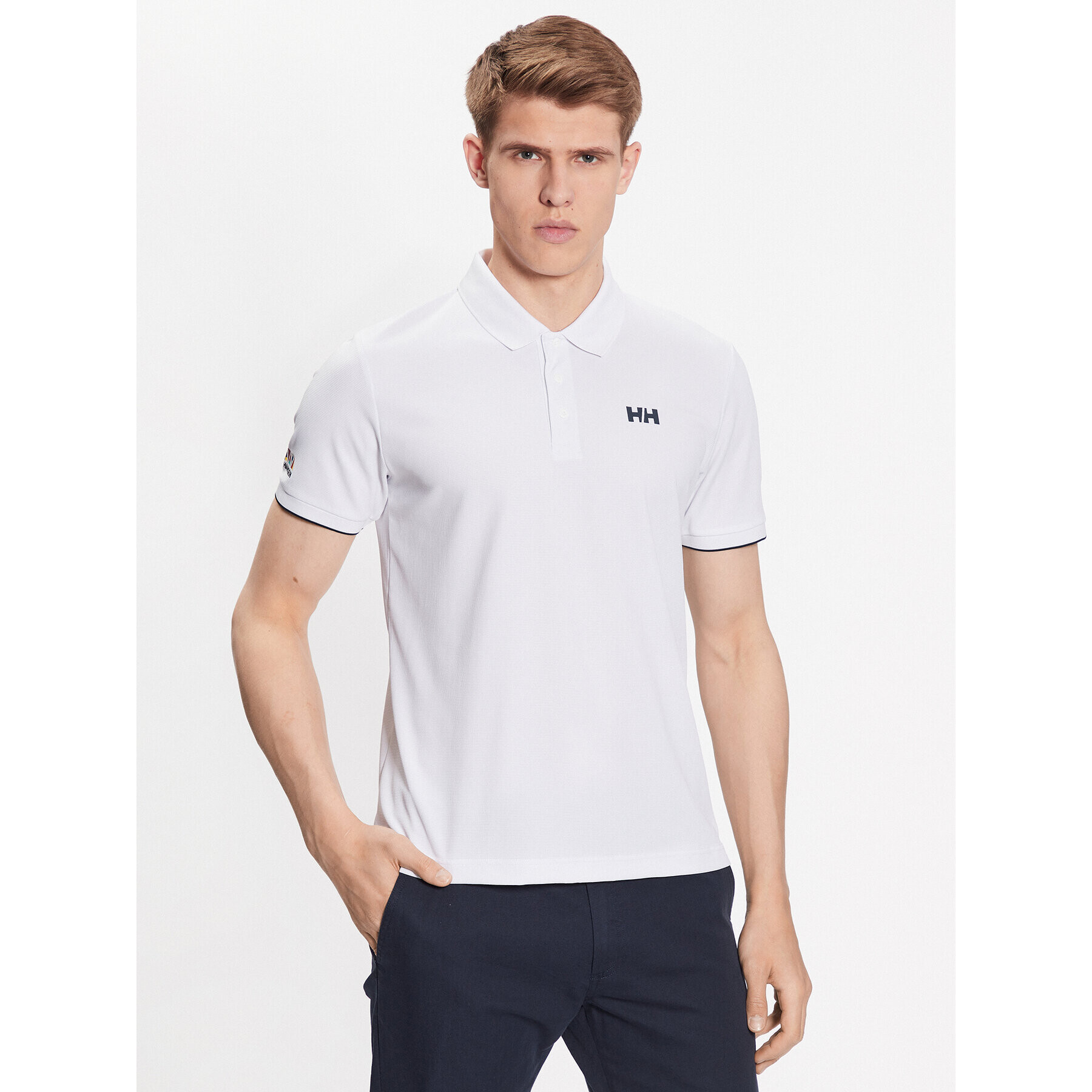 Helly Hansen Тениска с яка и копчета Ocean 34207 Бял Regular Fit - Pepit.bg