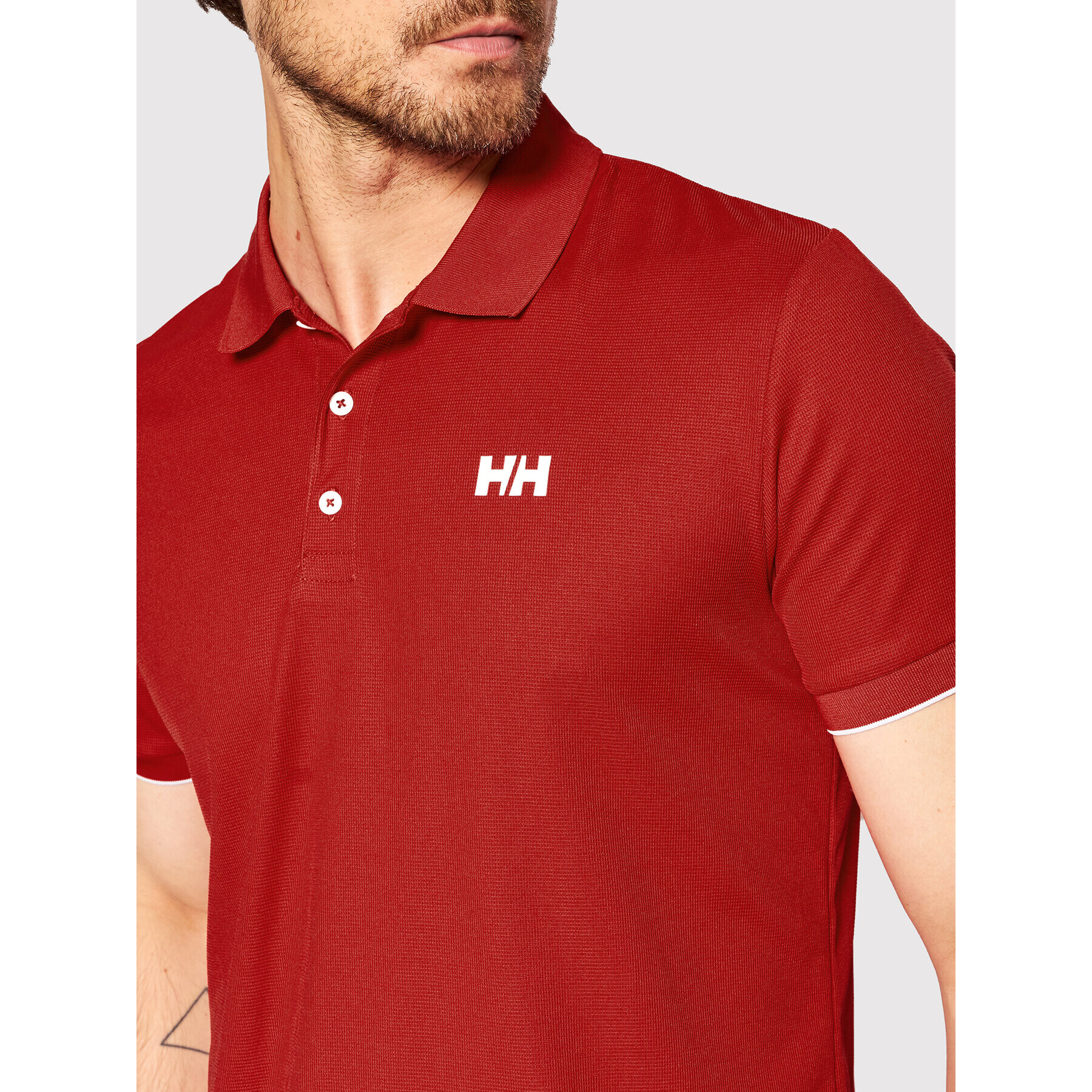 Helly Hansen Тениска с яка и копчета Ocean 34207 Червен Regular Fit - Pepit.bg