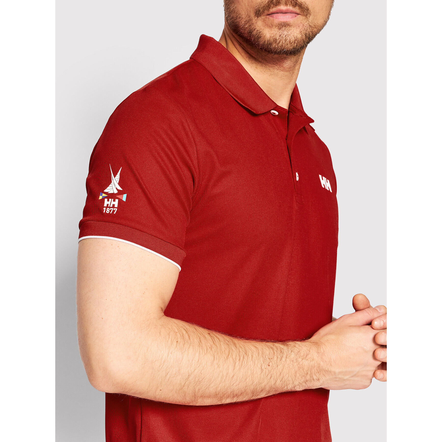 Helly Hansen Тениска с яка и копчета Ocean 34207 Червен Regular Fit - Pepit.bg