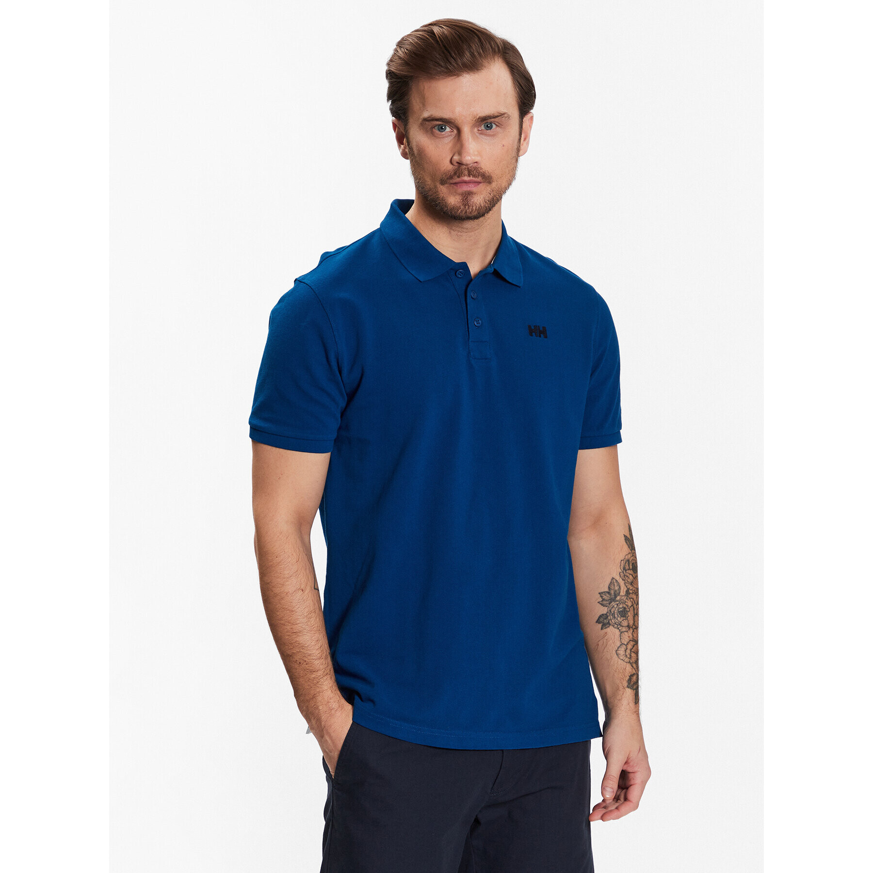 Helly Hansen Тениска с яка и копчета Transat 33980 Син Regular Fit - Pepit.bg