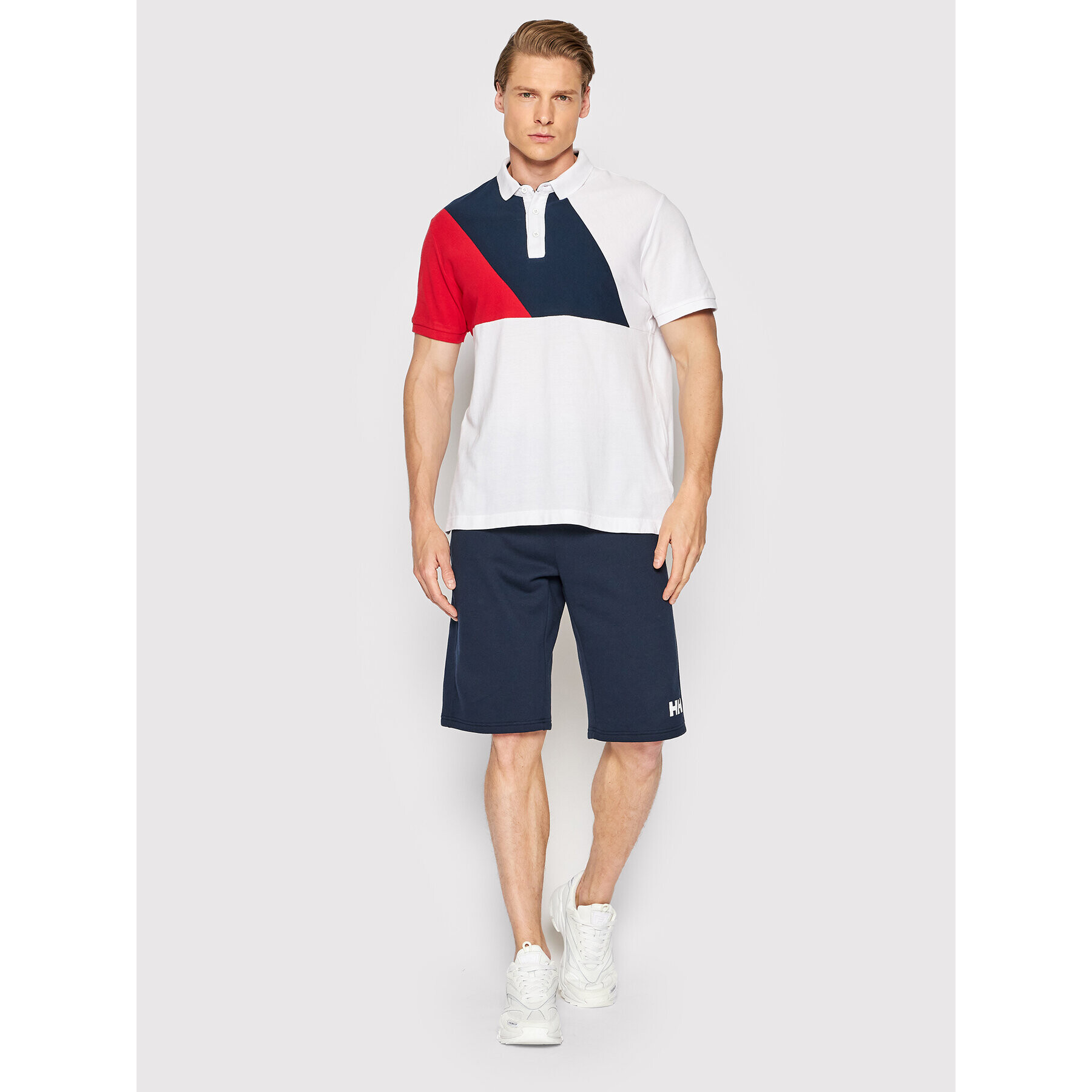 Helly Hansen Тениска с яка и копчета Burgee 30356 Бял Regular Fit - Pepit.bg