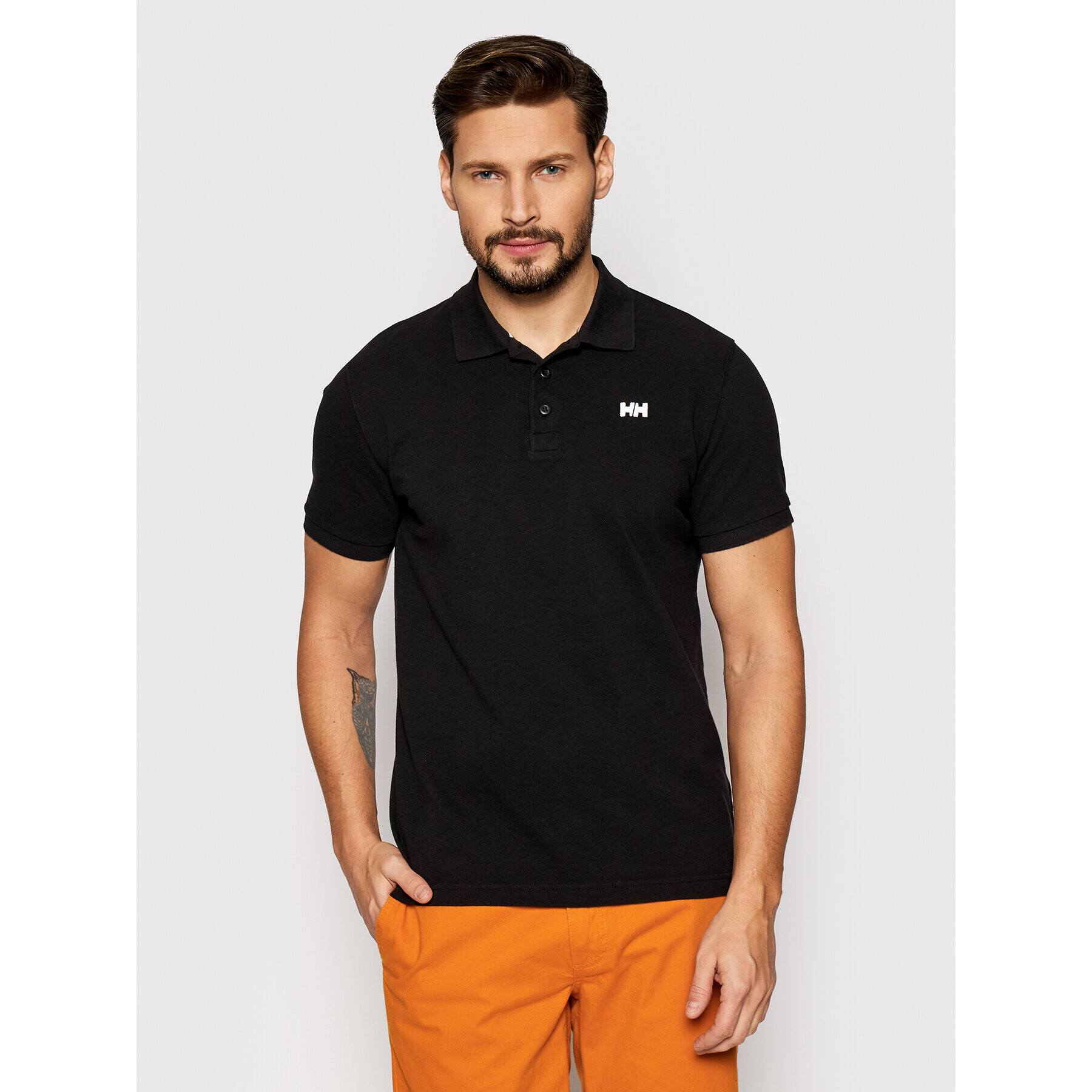 Helly Hansen Тениска с яка и копчета Transat 33980 Черен Regular Fit - Pepit.bg