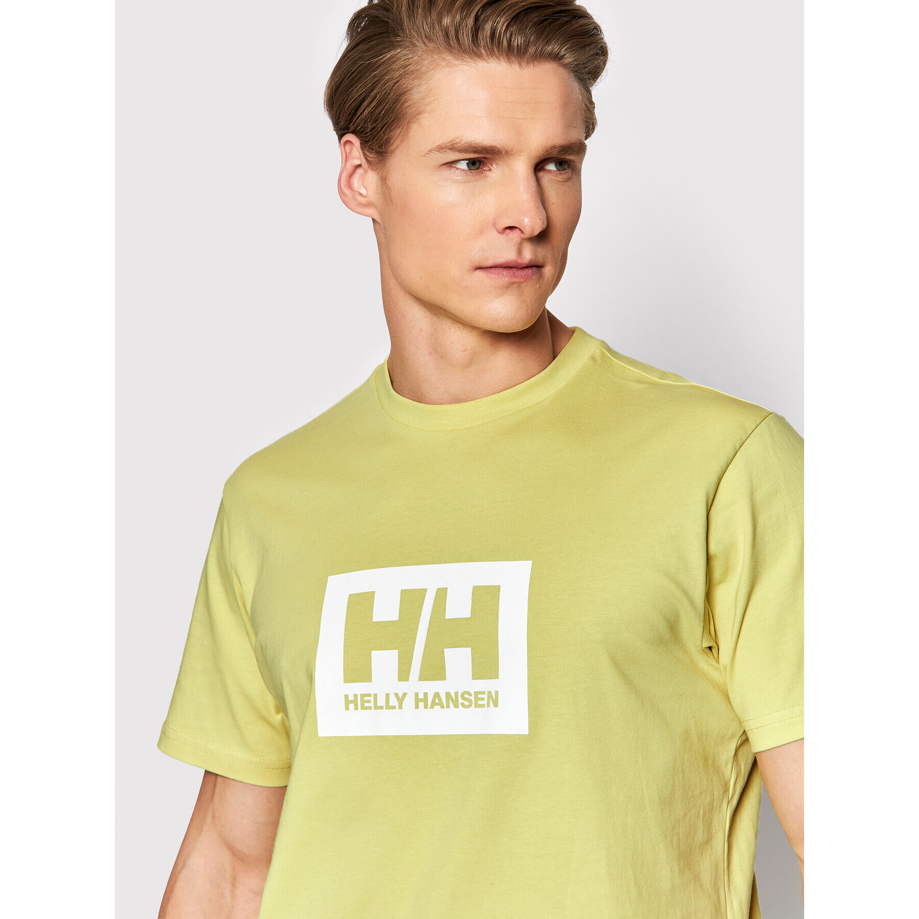 Helly Hansen Тишърт Box 53285 Жълт Regular Fit - Pepit.bg