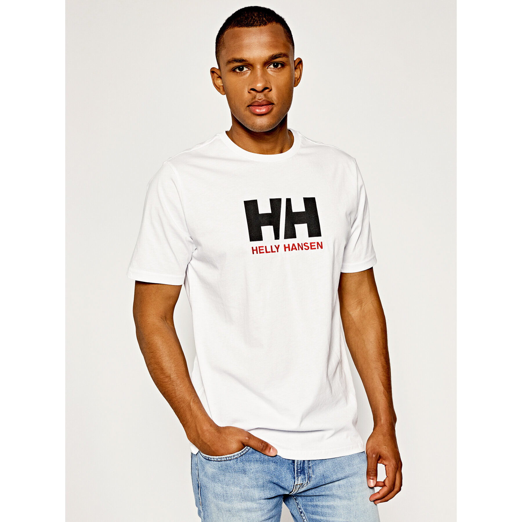 Helly Hansen Тишърт Hh Logo 33797 Бял Regular Fit - Pepit.bg