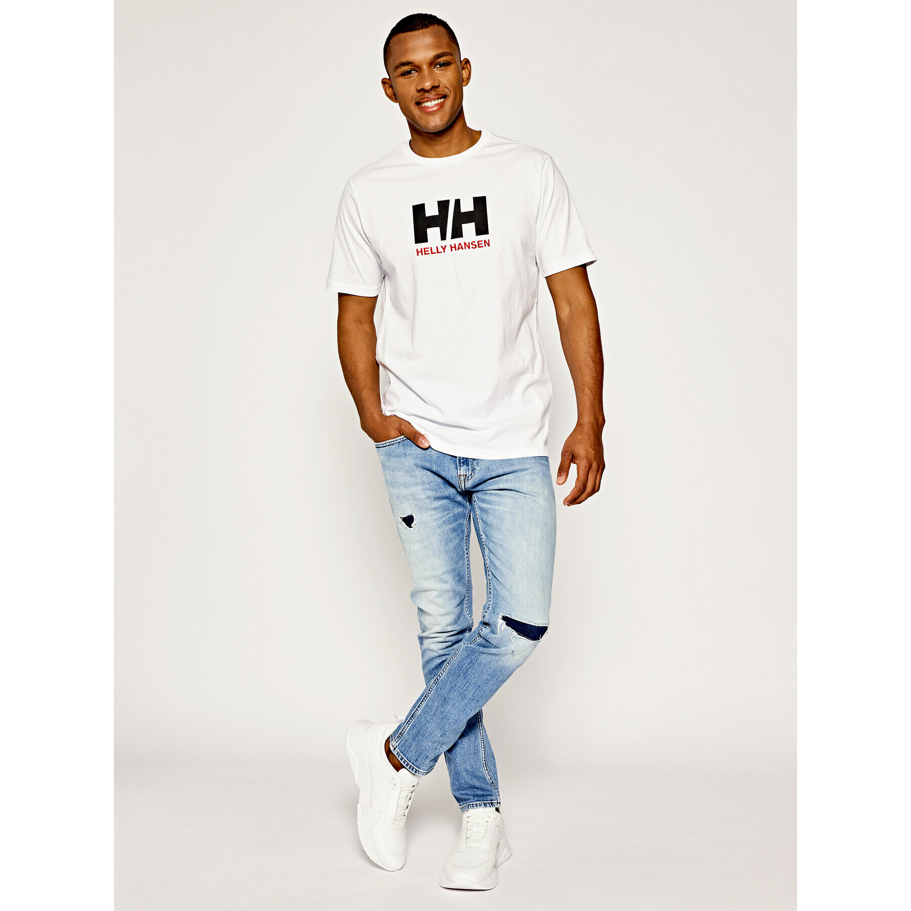 Helly Hansen Тишърт Hh Logo 33797 Бял Regular Fit - Pepit.bg