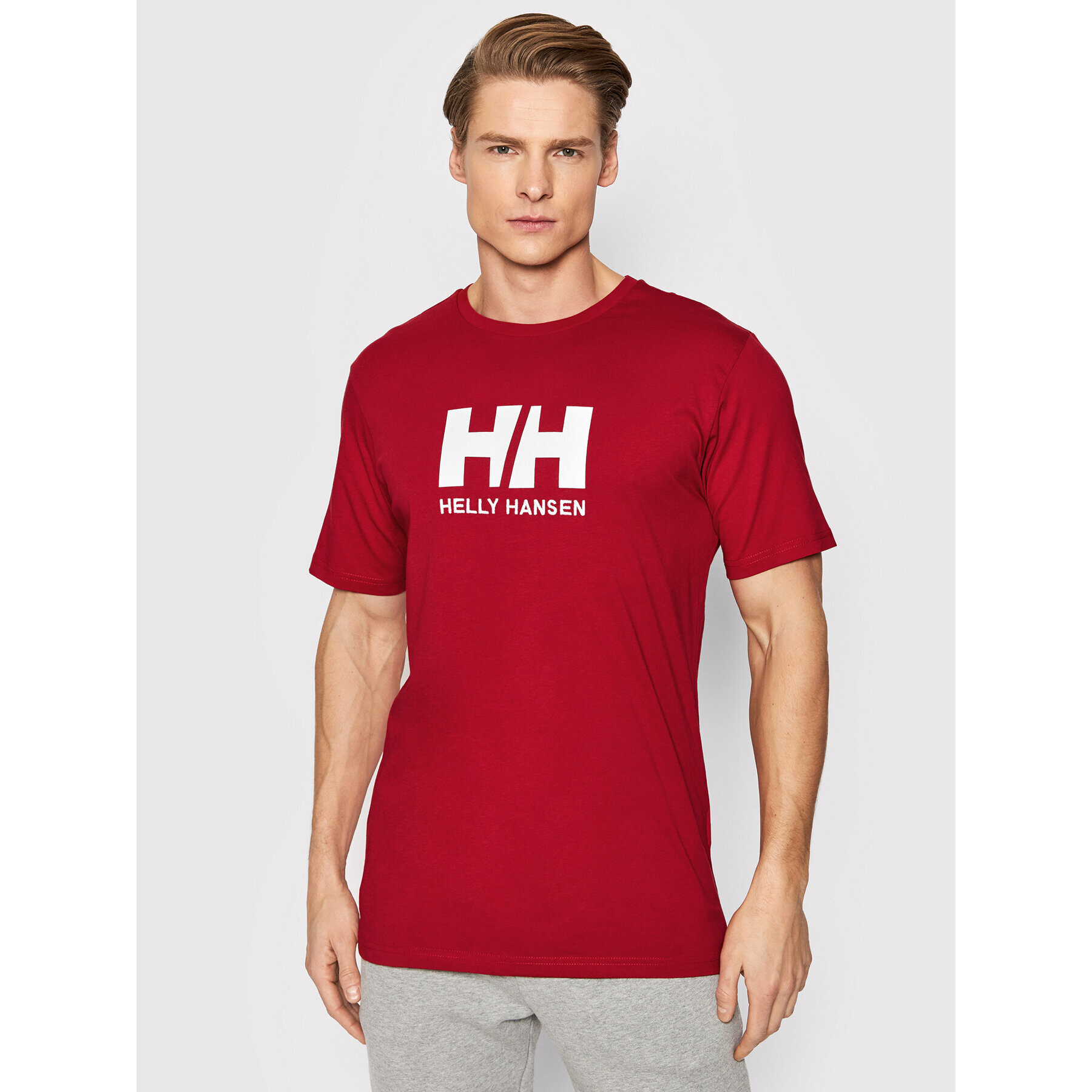 Helly Hansen Тишърт Logo 33979 Червен Regular Fit - Pepit.bg