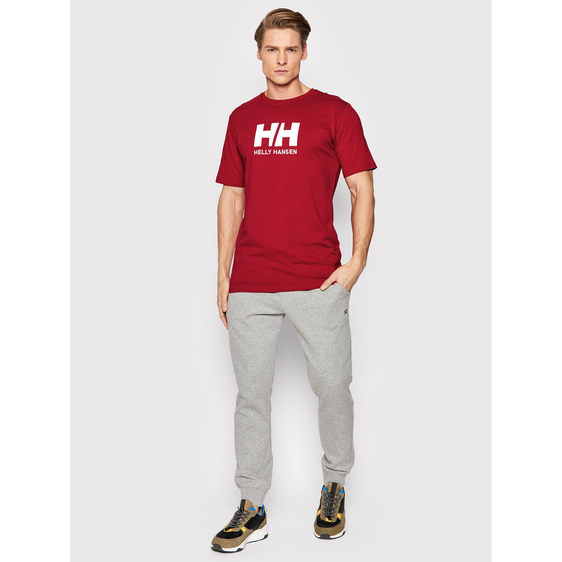 Helly Hansen Тишърт Logo 33979 Червен Regular Fit - Pepit.bg