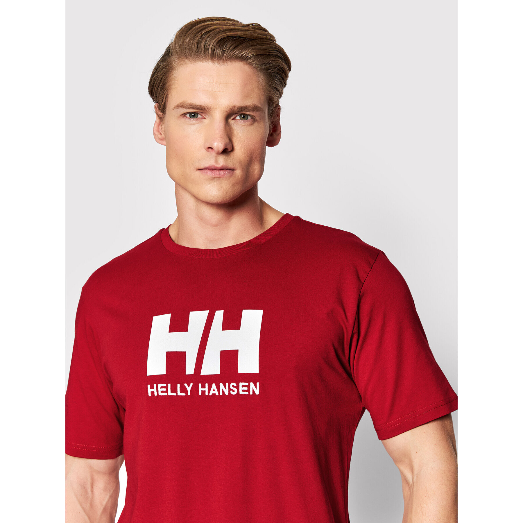 Helly Hansen Тишърт Logo 33979 Червен Regular Fit - Pepit.bg