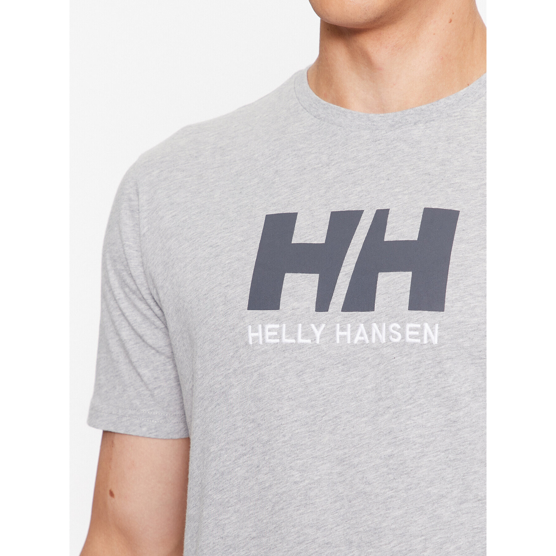 Helly Hansen Тишърт Logo 33979 Сив Regular Fit - Pepit.bg