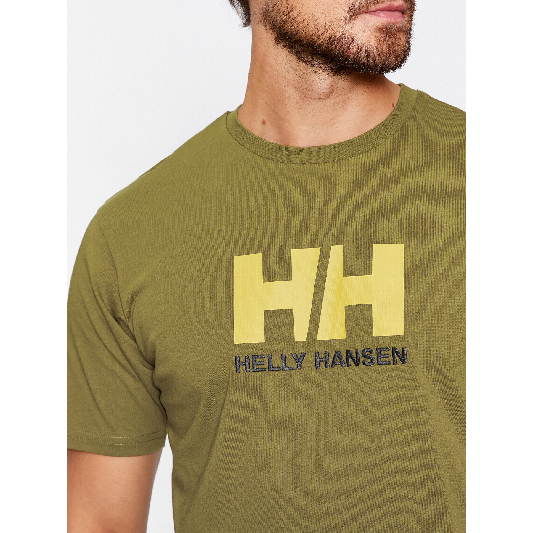 Helly Hansen Тишърт Logo 33979 Зелен Regular Fit - Pepit.bg