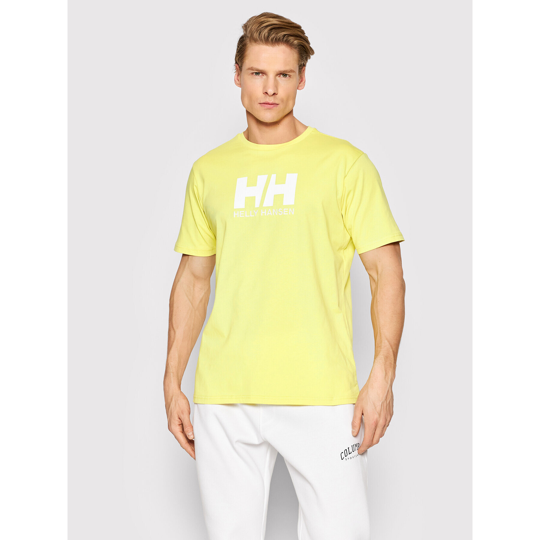 Helly Hansen Тишърт Logo 33979 Жълт Regular Fit - Pepit.bg