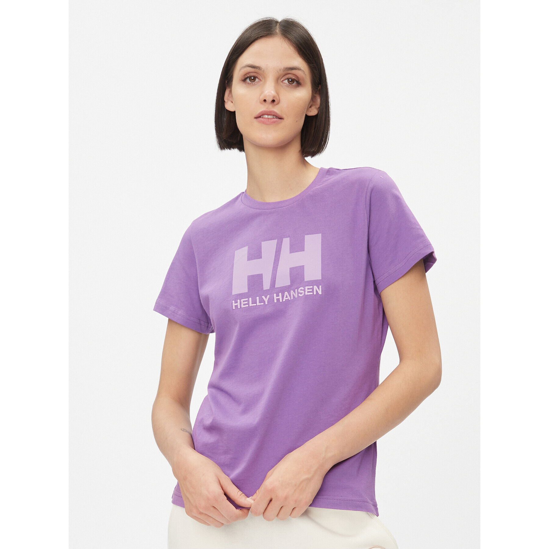 Helly Hansen Тишърт Logo 34112 Виолетов Regular Fit - Pepit.bg