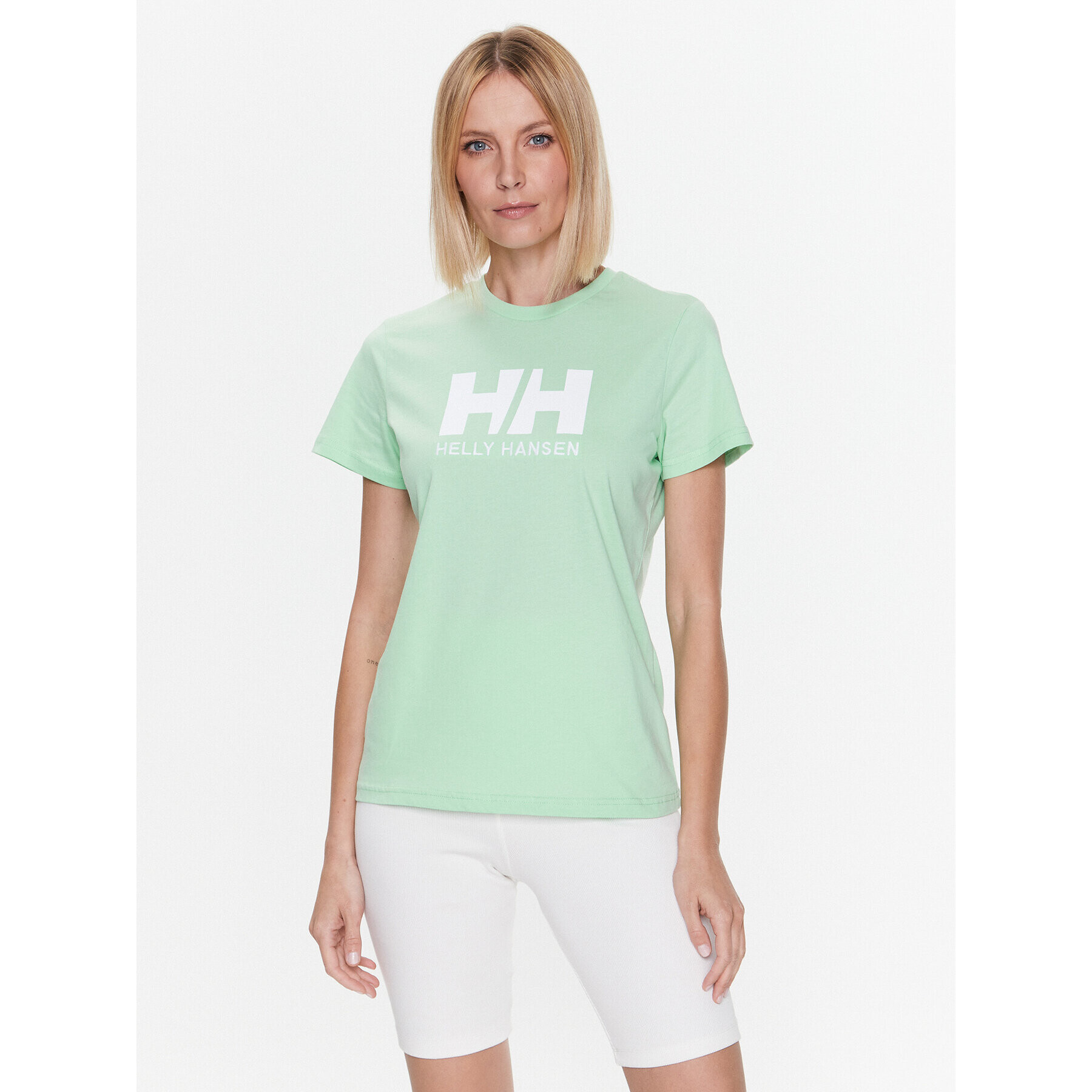 Helly Hansen Тишърт Logo 34112 Зелен Regular Fit - Pepit.bg