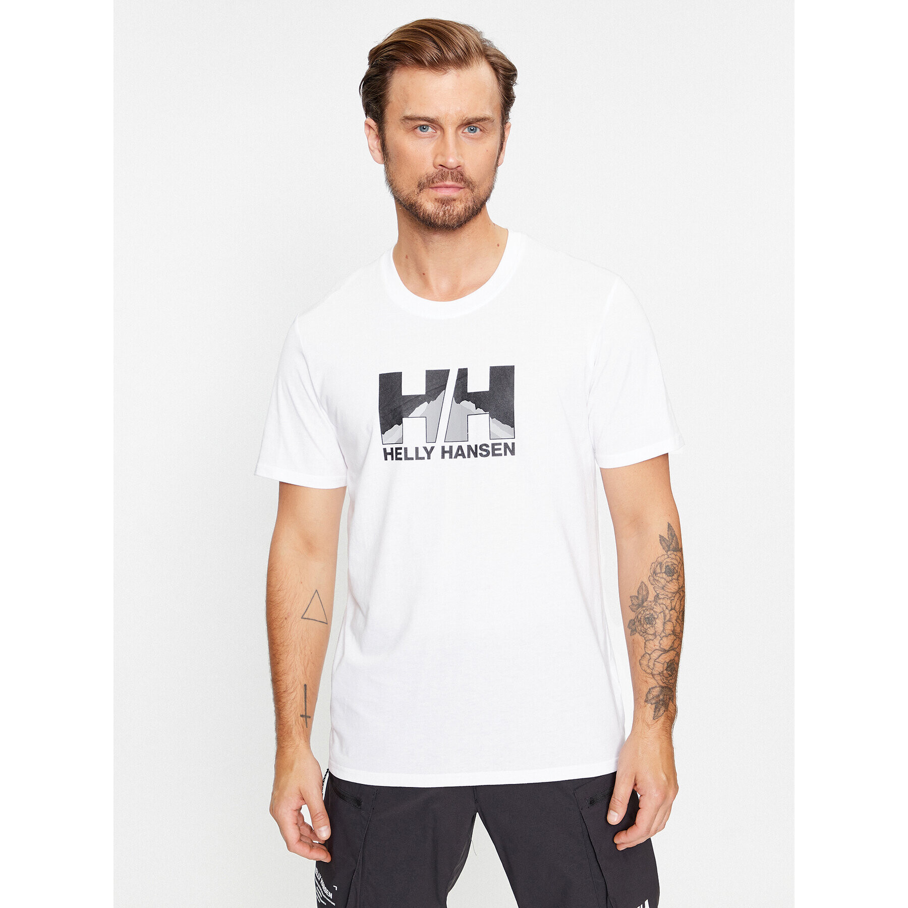 Helly Hansen Тишърт Nord Graphic 62978 Бял Regular Fit - Pepit.bg