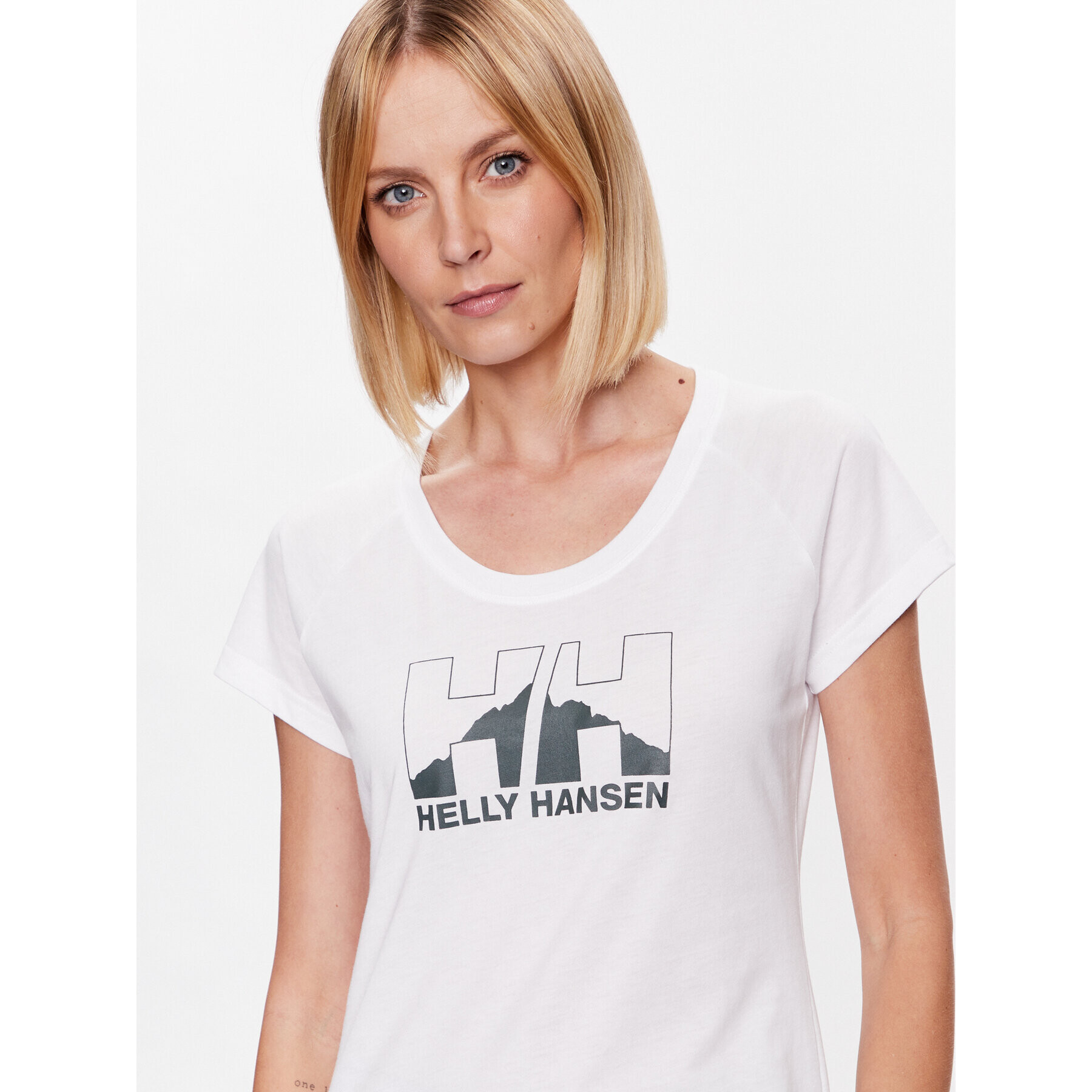 Helly Hansen Тишърт Nord Graphic 62985 Бял Regular Fit - Pepit.bg