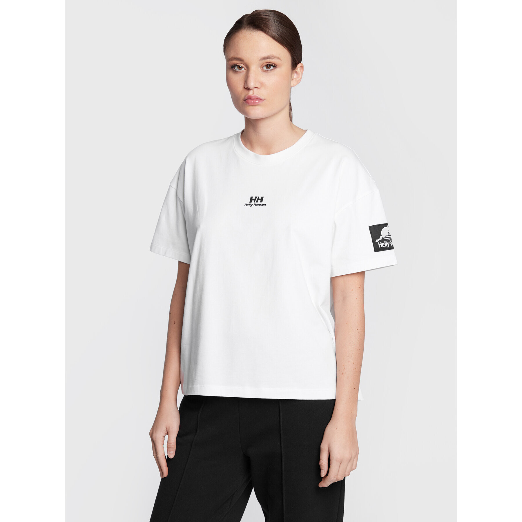 Helly Hansen Тишърт Yu Patch 53781 Бял Relaxed Fit - Pepit.bg