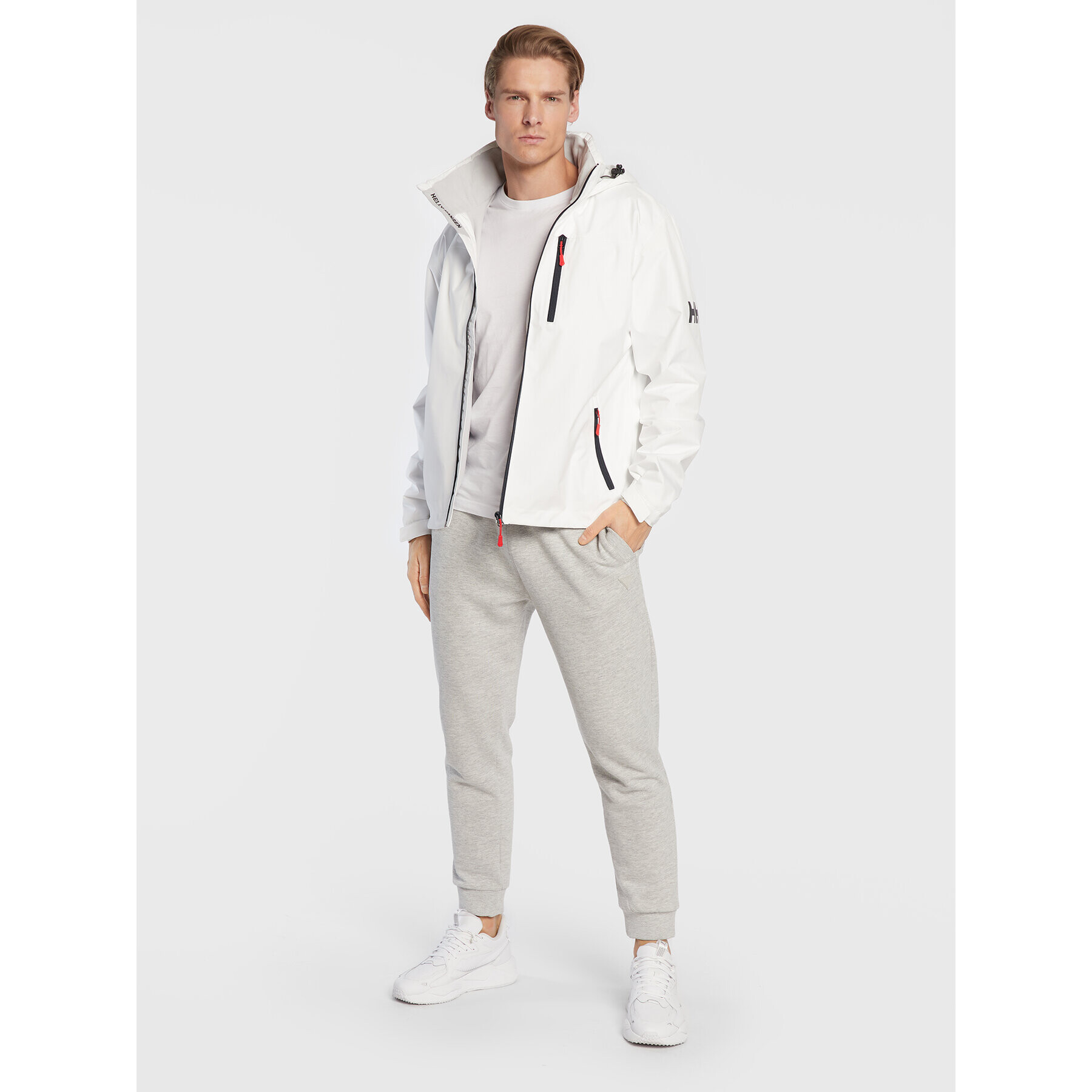 Helly Hansen Ветроходно яке Crew 33874 Бял Regular Fit - Pepit.bg