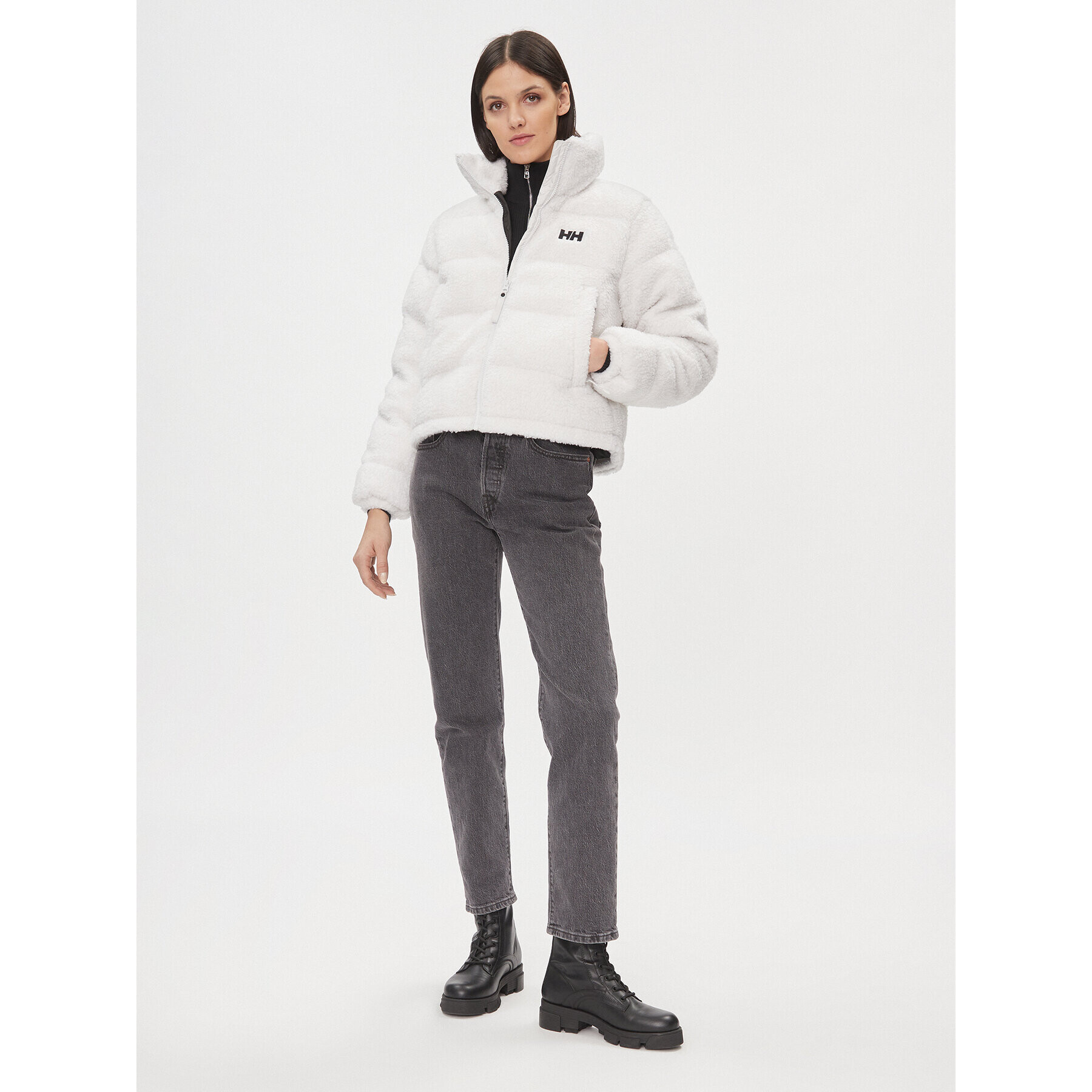 Helly Hansen Зимно яке Yu Teddy Pile 54065 Бял Regular Fit - Pepit.bg