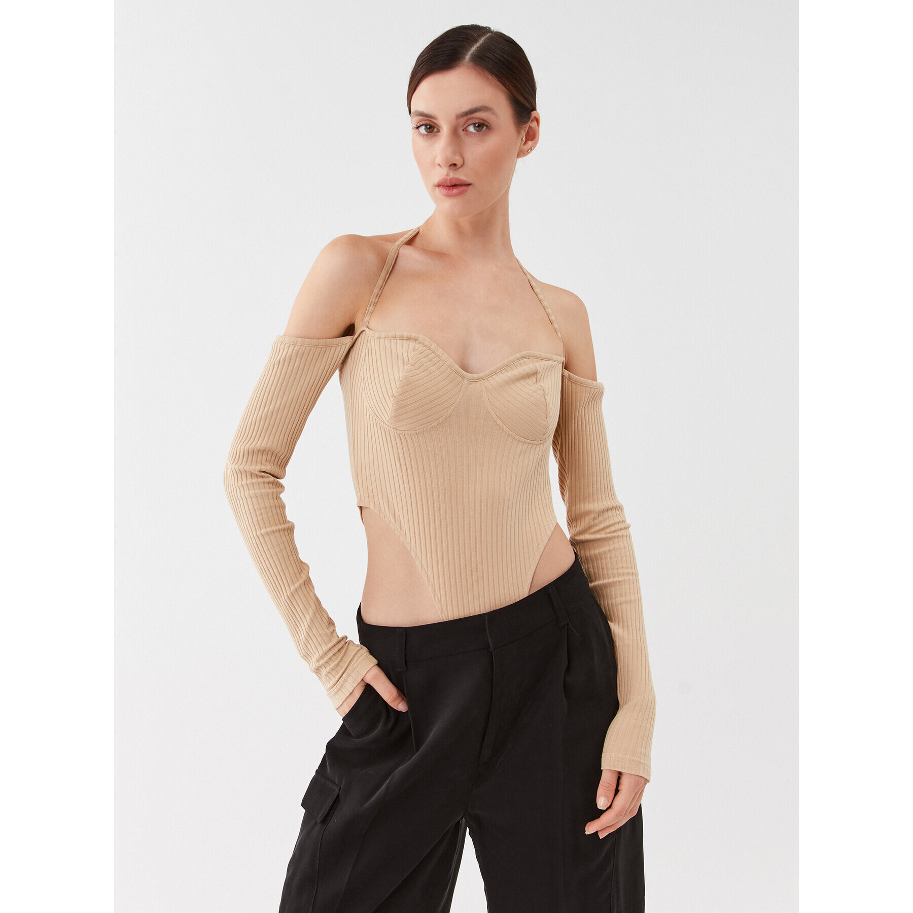 Herskind Боди Inga Body 4776935 Бежов Slim Fit - Pepit.bg