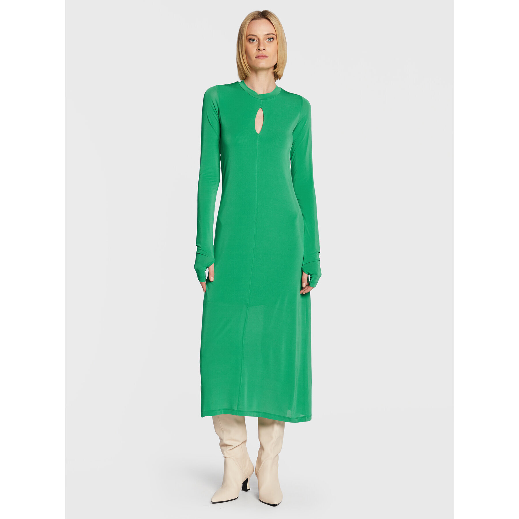 Herskind Коктейлна рокля Luna 4539898 Зелен Slim Fit - Pepit.bg