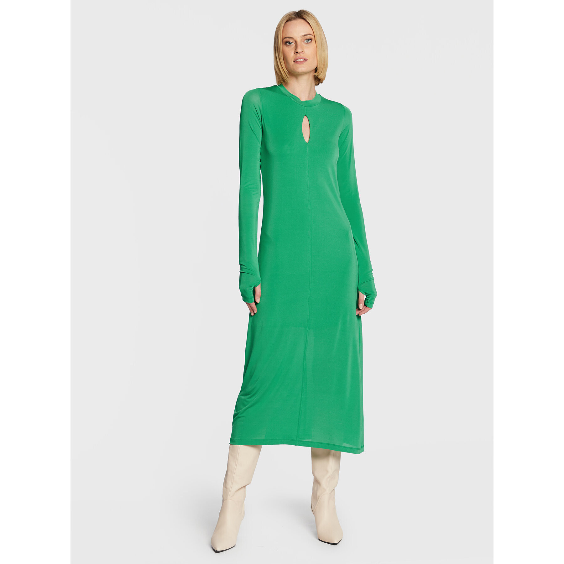 Herskind Коктейлна рокля Luna 4539898 Зелен Slim Fit - Pepit.bg