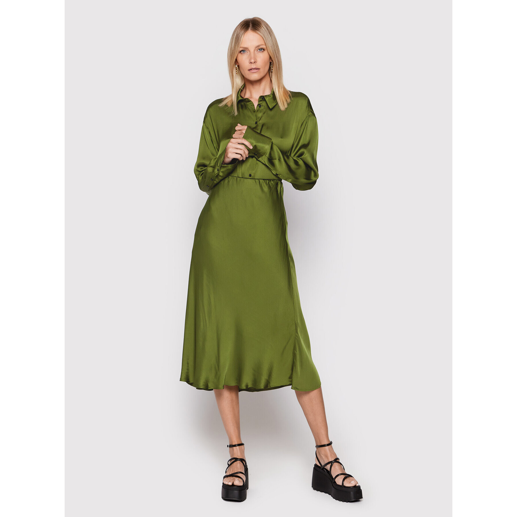 Herskind Миди пола Tween 4434370 Зелен Relaxed Fit - Pepit.bg