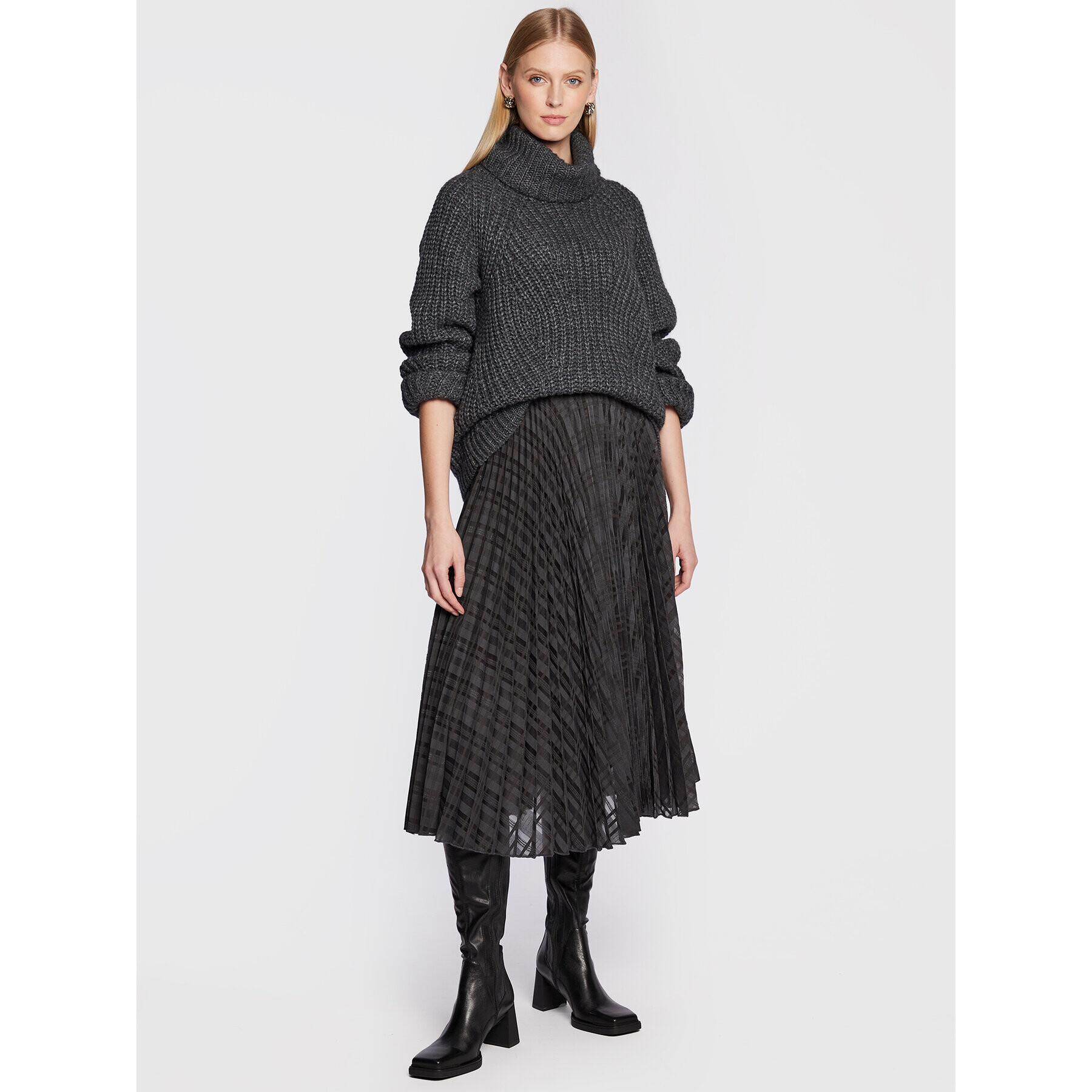 Herskind Плисирана пола Nussa 4655779 Сив Regular Fit - Pepit.bg