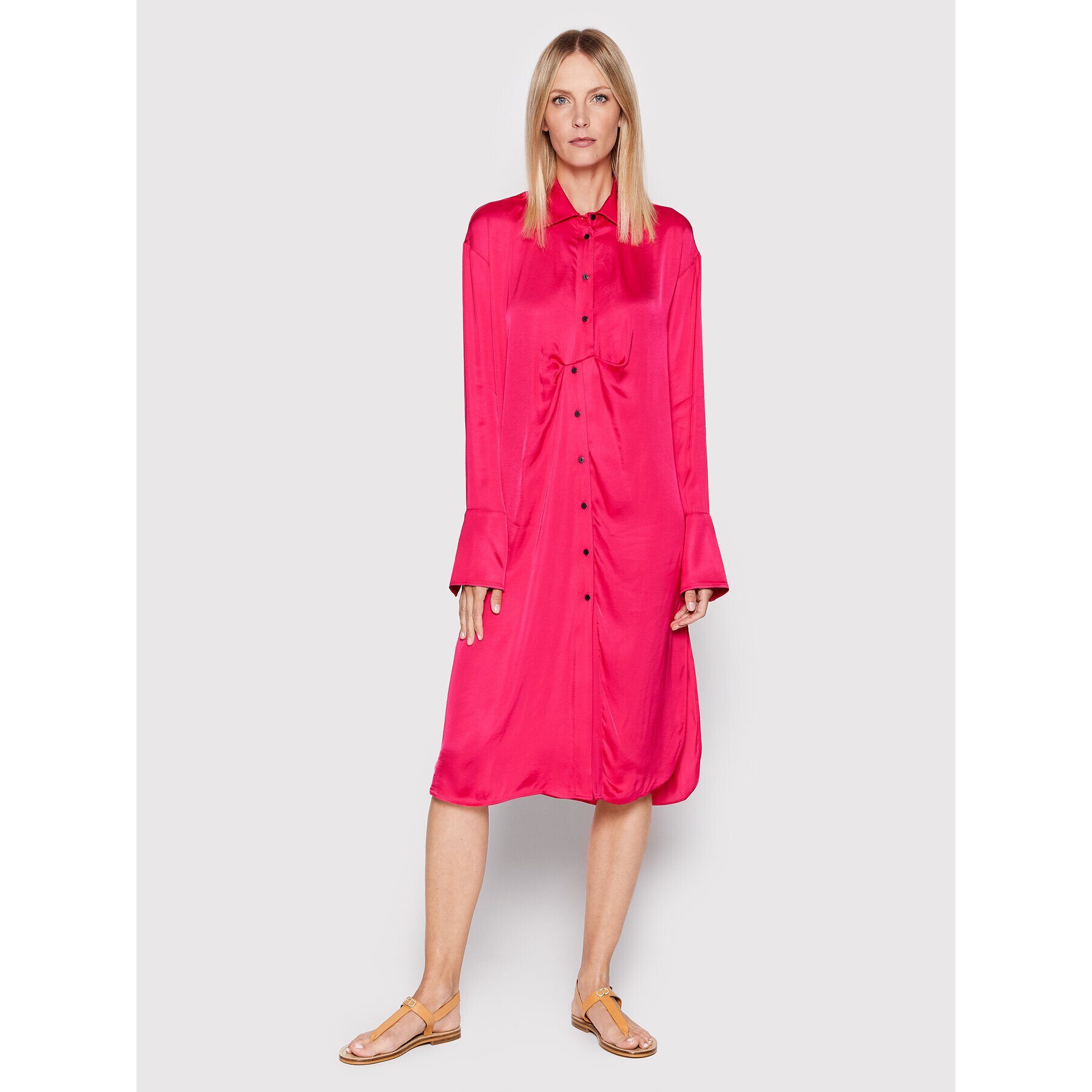 Herskind Рокля тип риза Barba 4422370 Розов Oversize - Pepit.bg