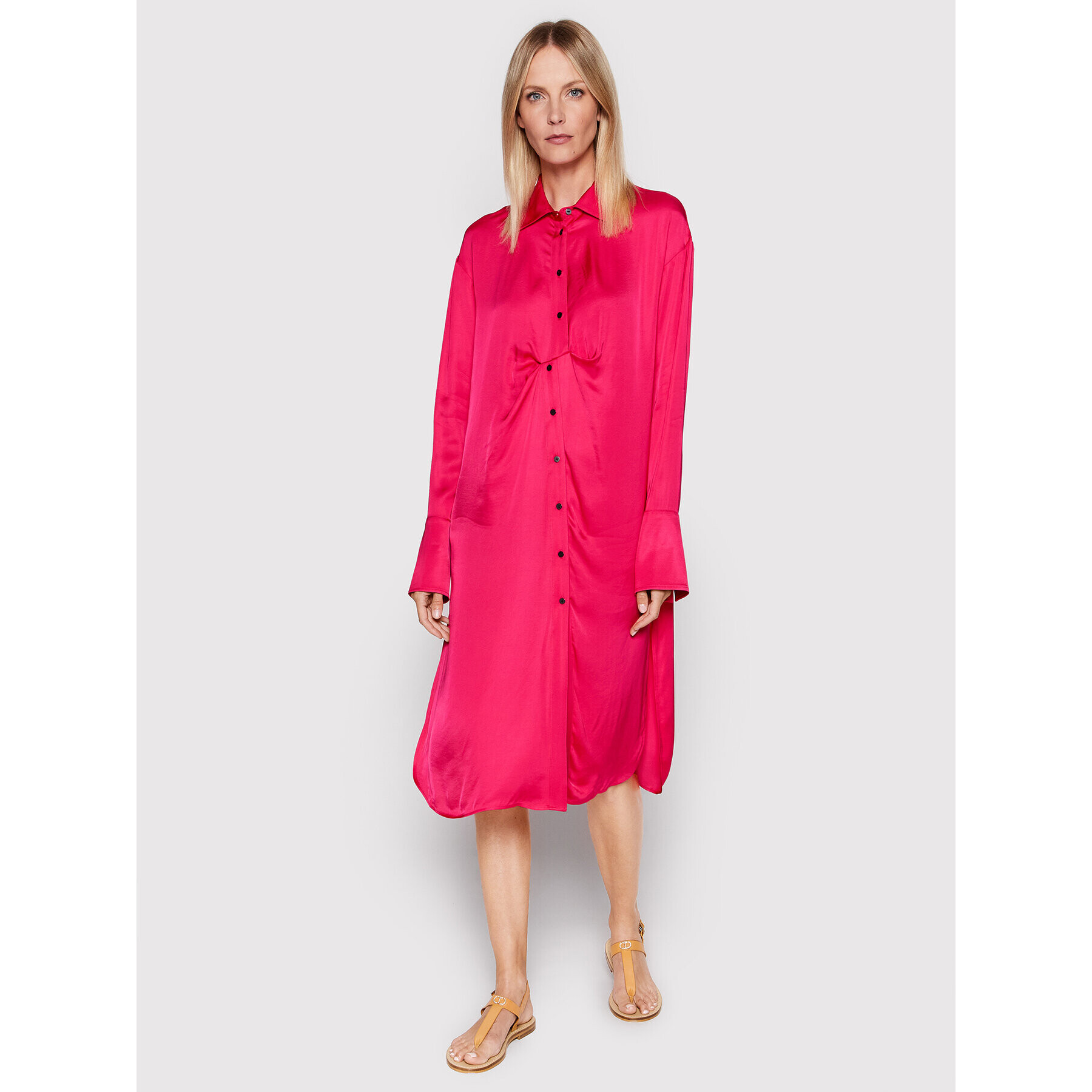 Herskind Рокля тип риза Barba 4422370 Розов Oversize - Pepit.bg