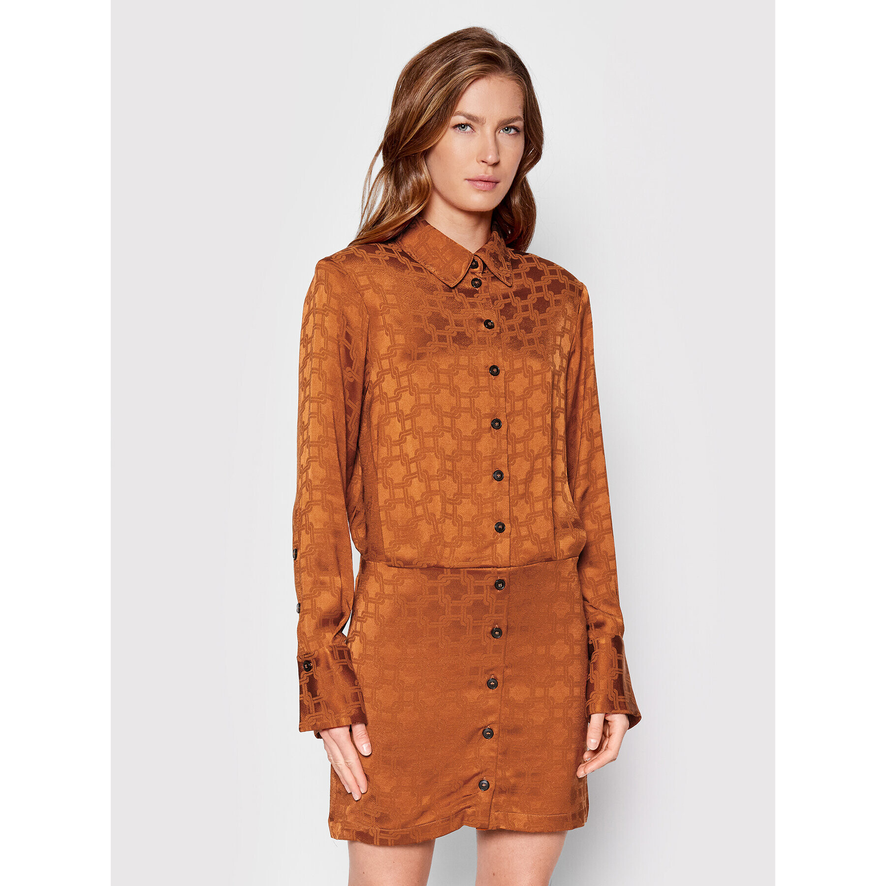 Herskind Рокля тип риза Bree 4426876 Кафяв Regular Fit - Pepit.bg
