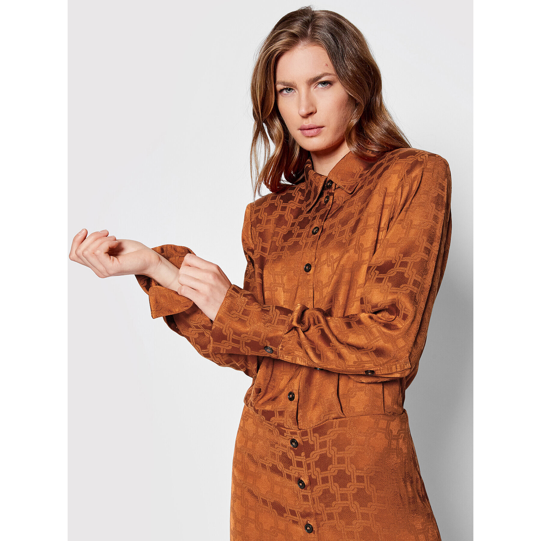 Herskind Рокля тип риза Bree 4426876 Кафяв Regular Fit - Pepit.bg