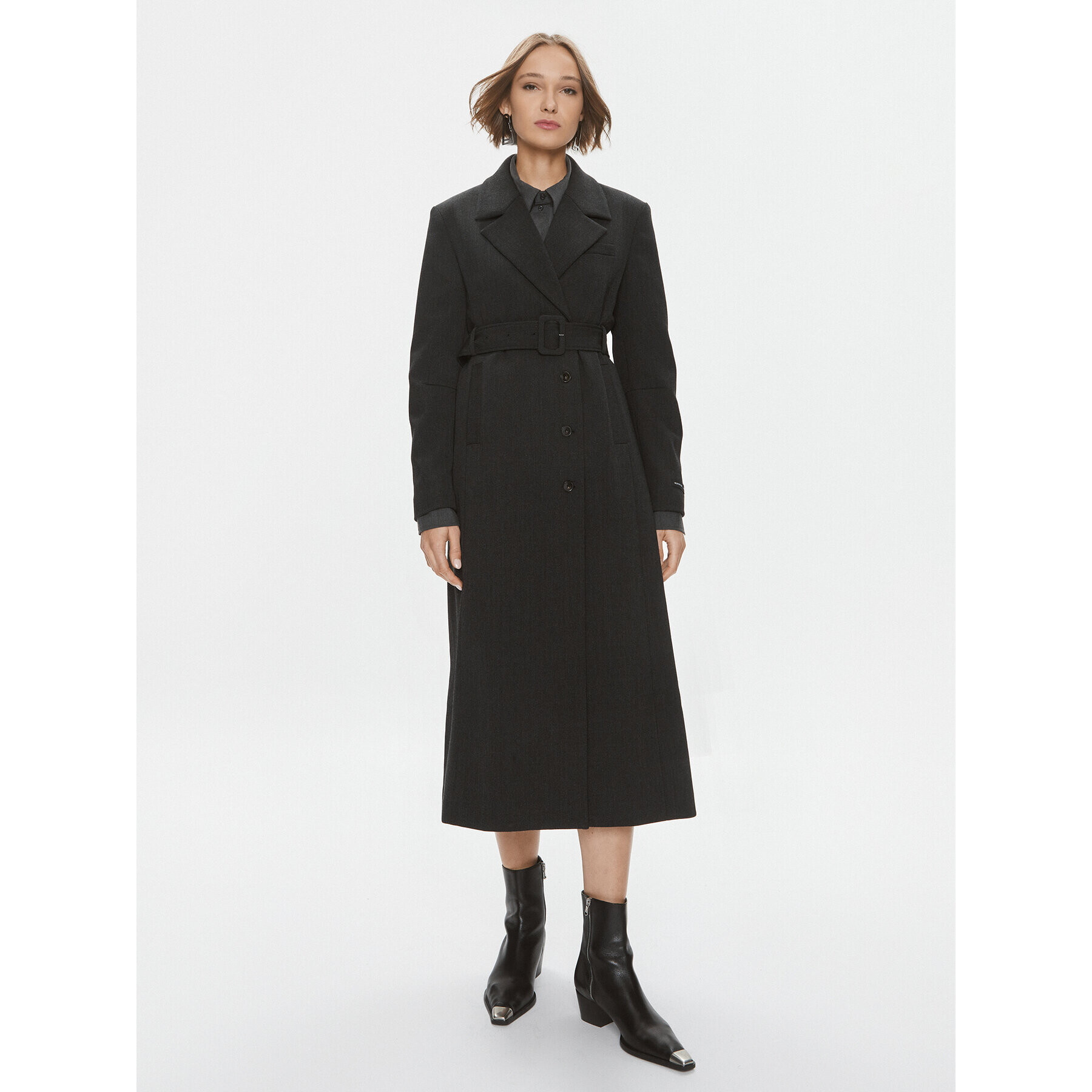 Herskind Вълнено палто Ezara 4903956 Сив Regular Fit - Pepit.bg