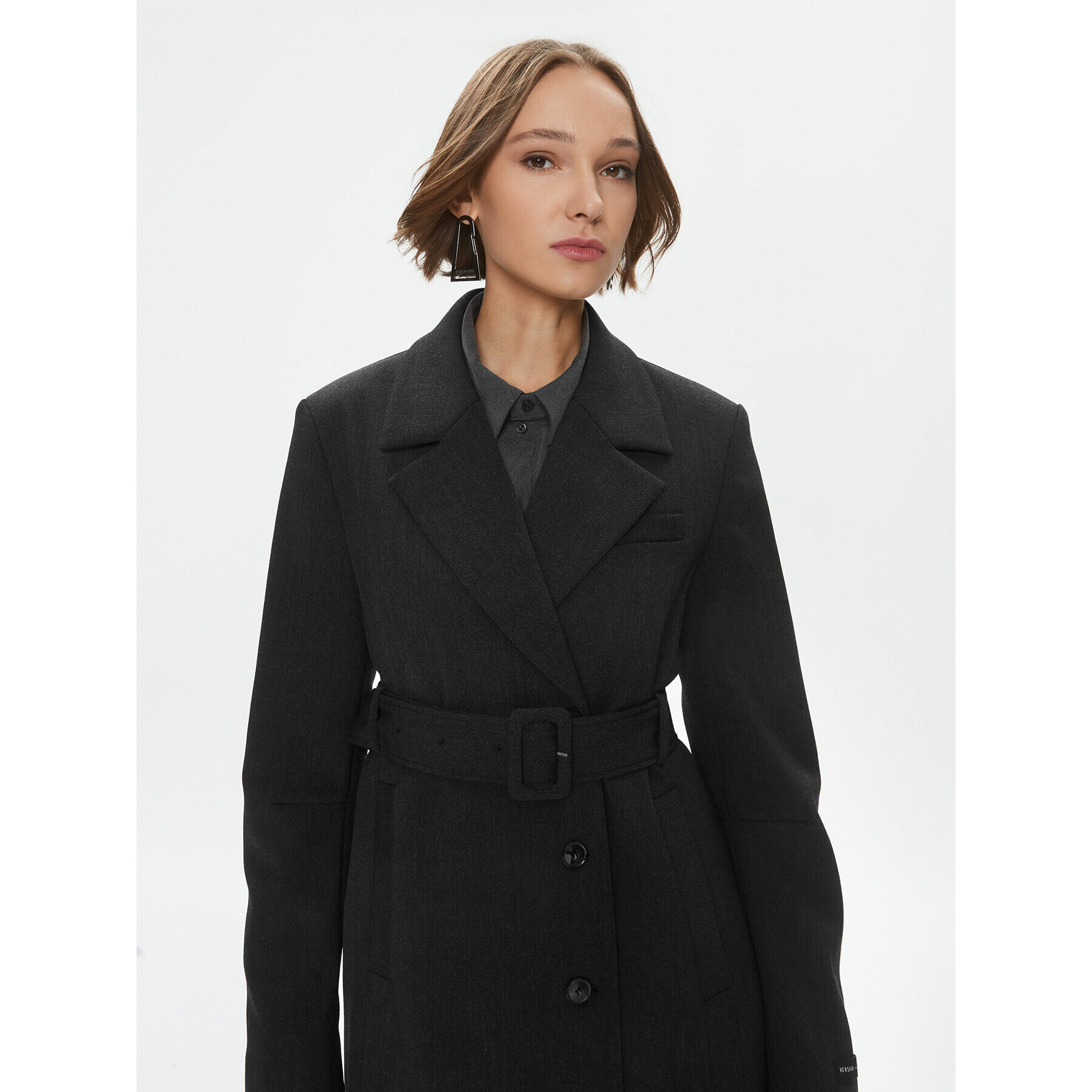Herskind Вълнено палто Ezara 4903956 Сив Regular Fit - Pepit.bg