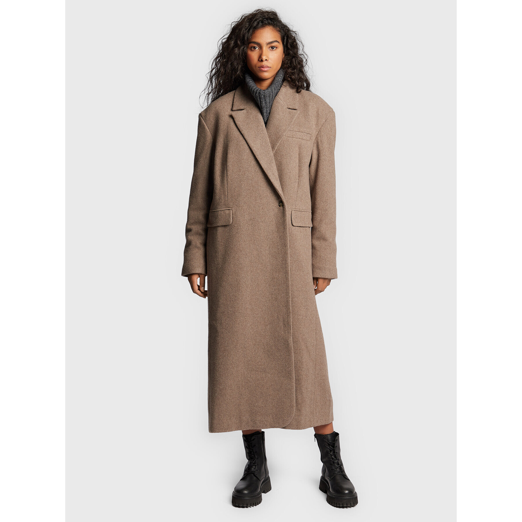 Herskind Вълнено палто Wanda 4575816 Бежов Oversize - Pepit.bg