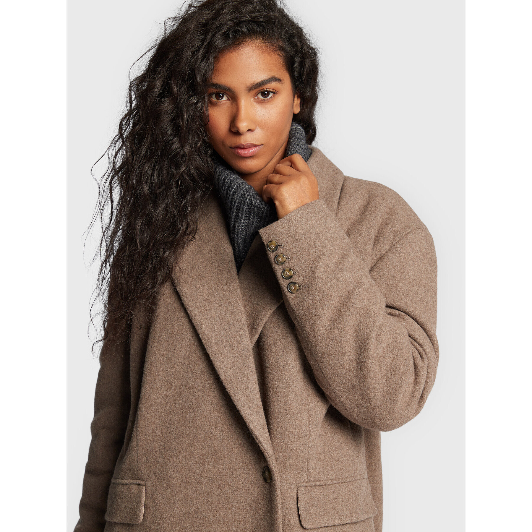 Herskind Вълнено палто Wanda 4575816 Бежов Oversize - Pepit.bg
