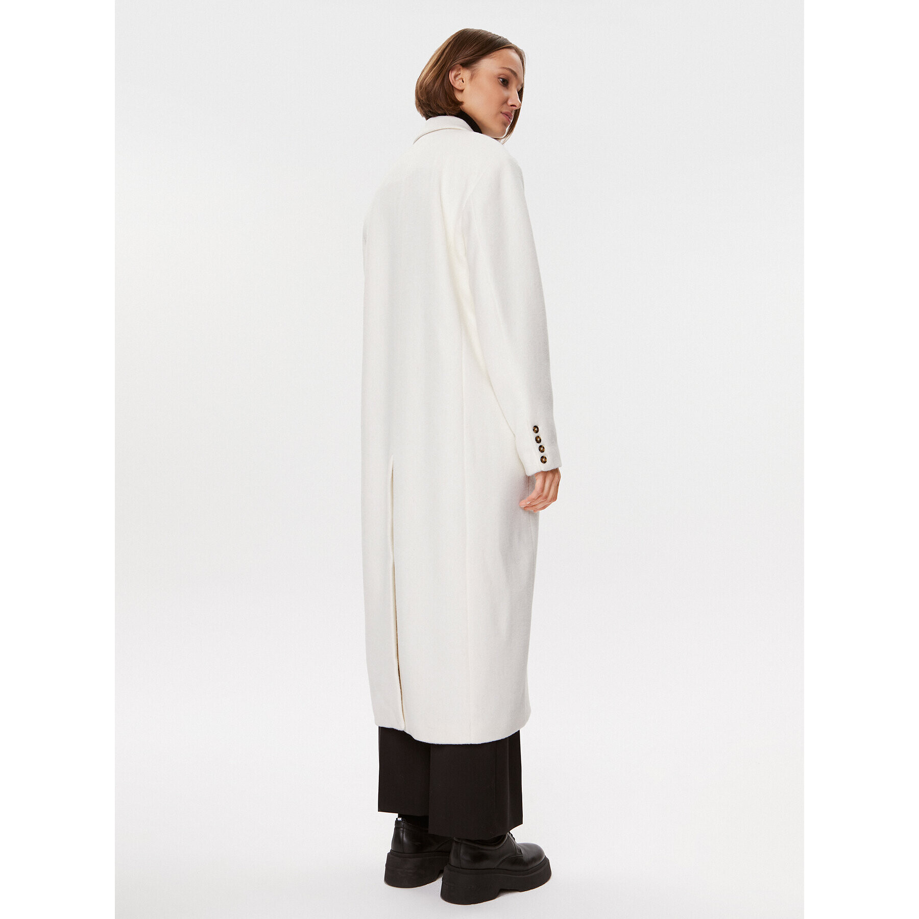 Herskind Вълнено палто Wanda 4575816 Екрю Oversize - Pepit.bg