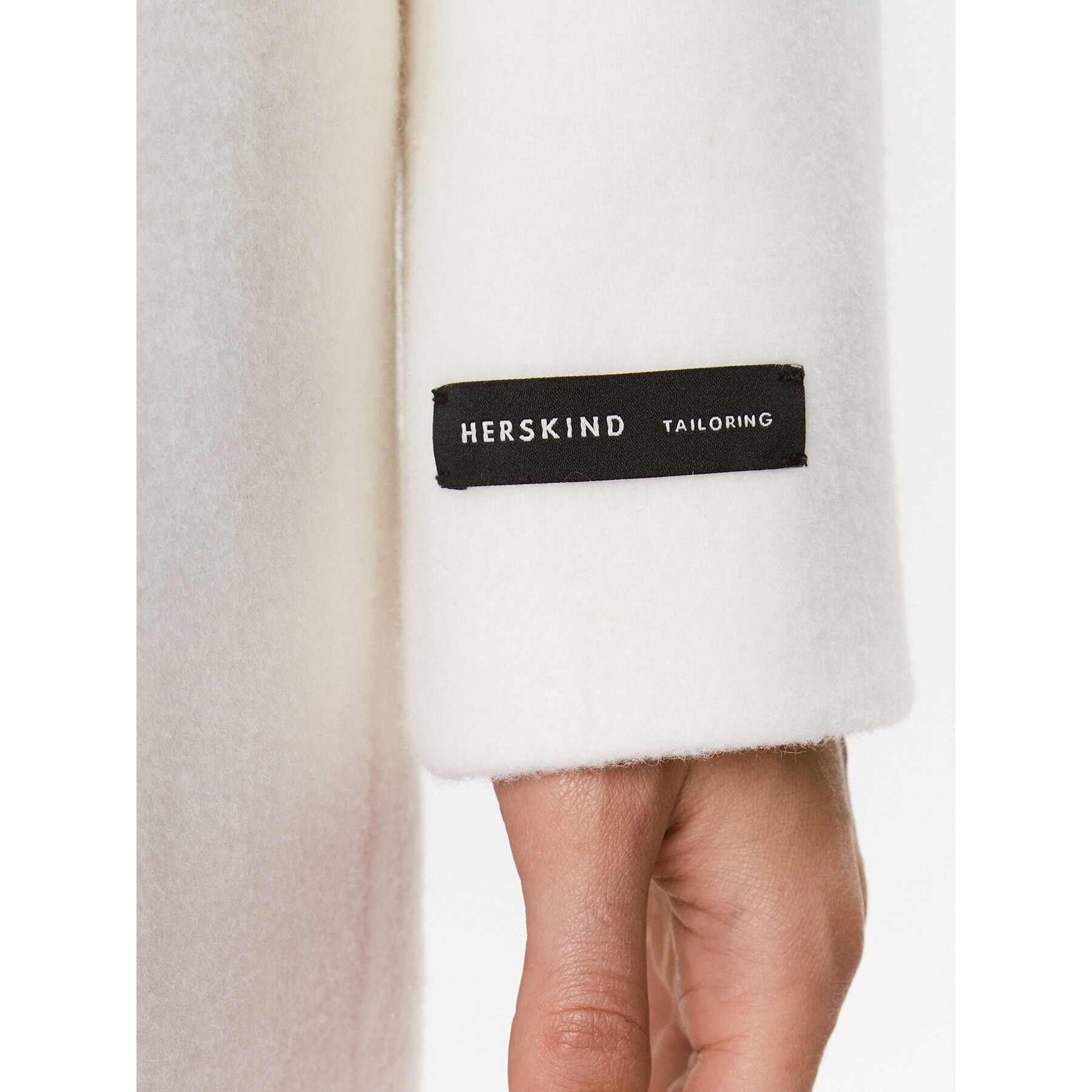 Herskind Вълнено палто Wanda 4575816 Екрю Oversize - Pepit.bg