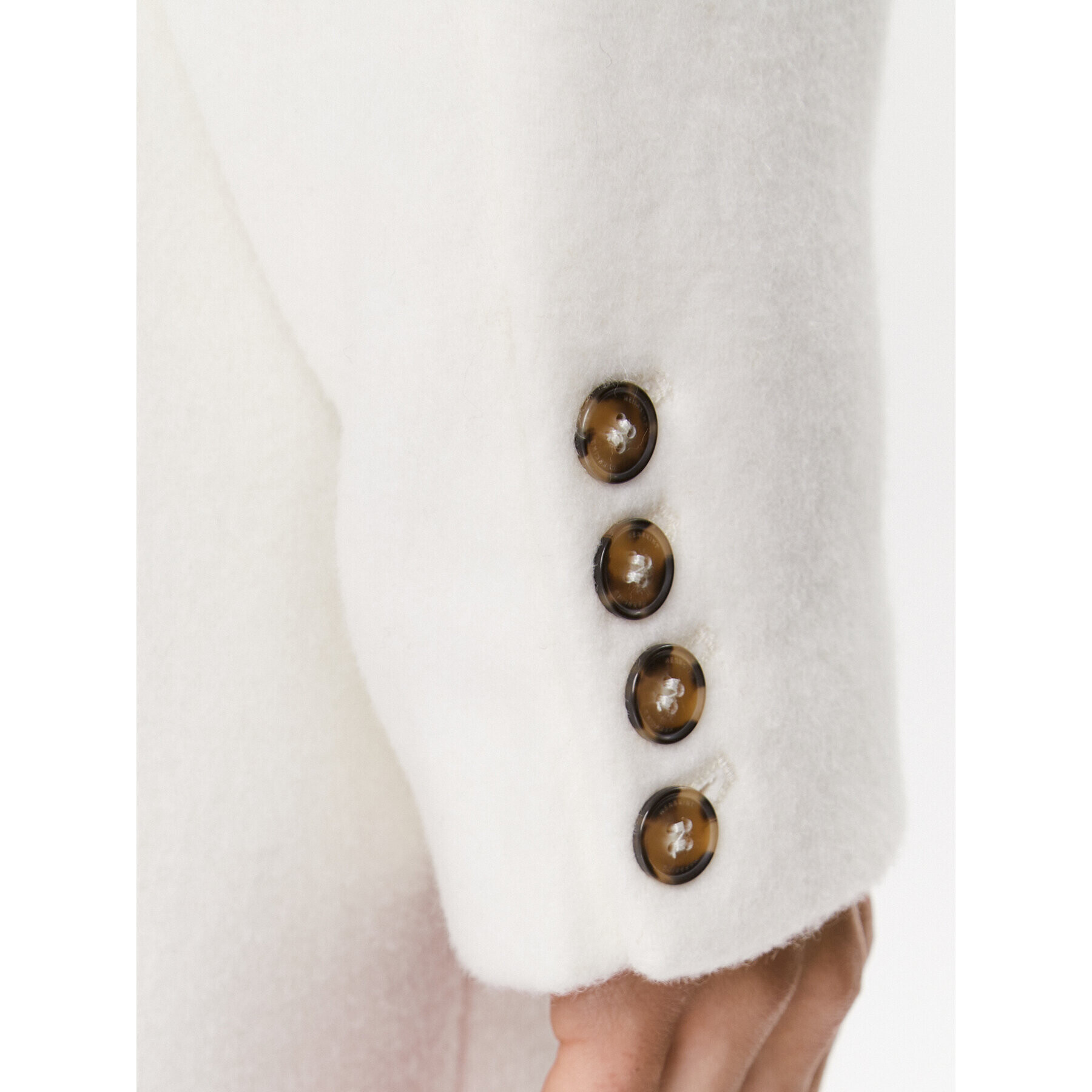 Herskind Вълнено палто Wanda 4575816 Екрю Oversize - Pepit.bg