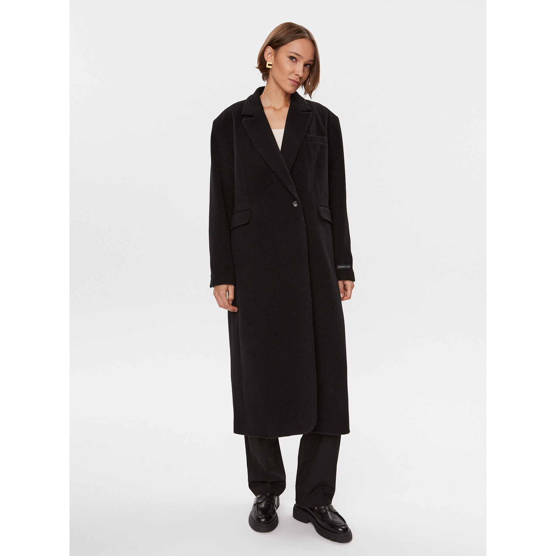 Herskind Вълнено палто Wanda 4908816 Черен Oversize - Pepit.bg