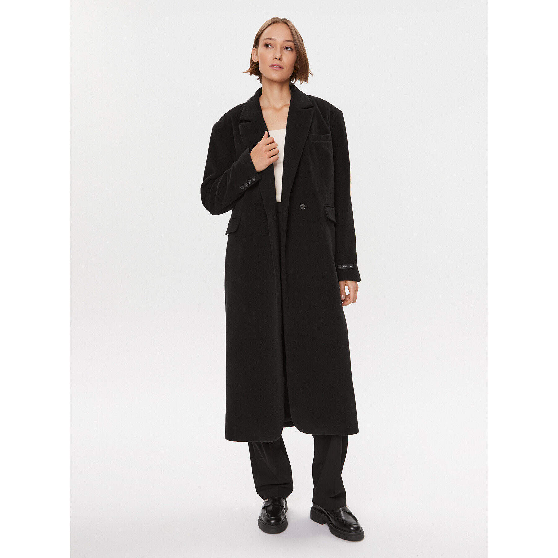 Herskind Вълнено палто Wanda 4908816 Черен Oversize - Pepit.bg