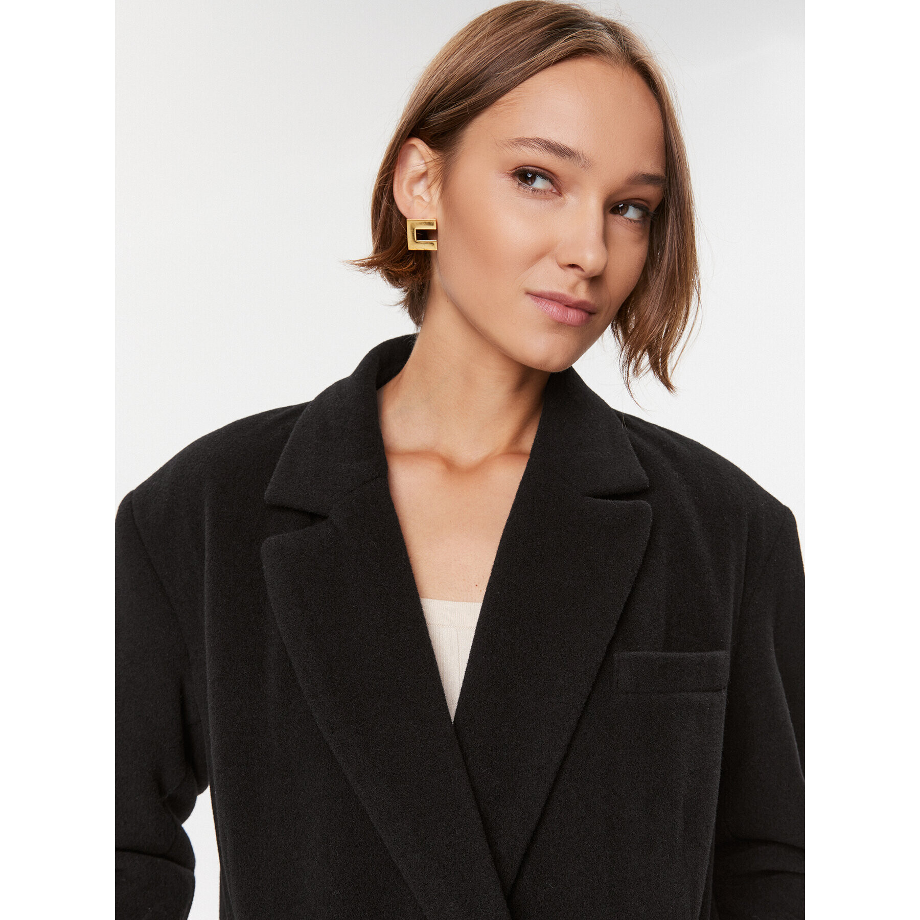 Herskind Вълнено палто Wanda 4908816 Черен Oversize - Pepit.bg