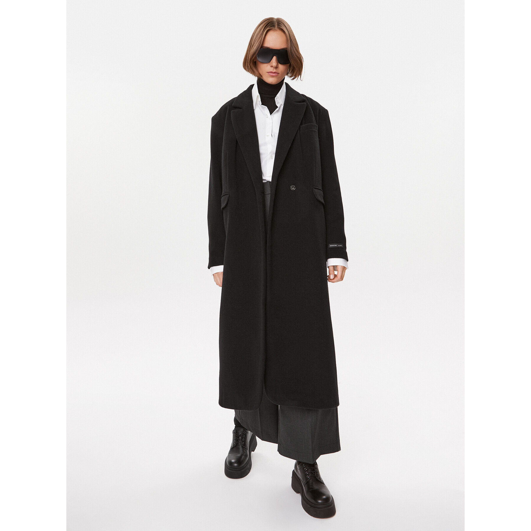 Herskind Вълнено палто Wanda 4908816 Черен Oversize - Pepit.bg