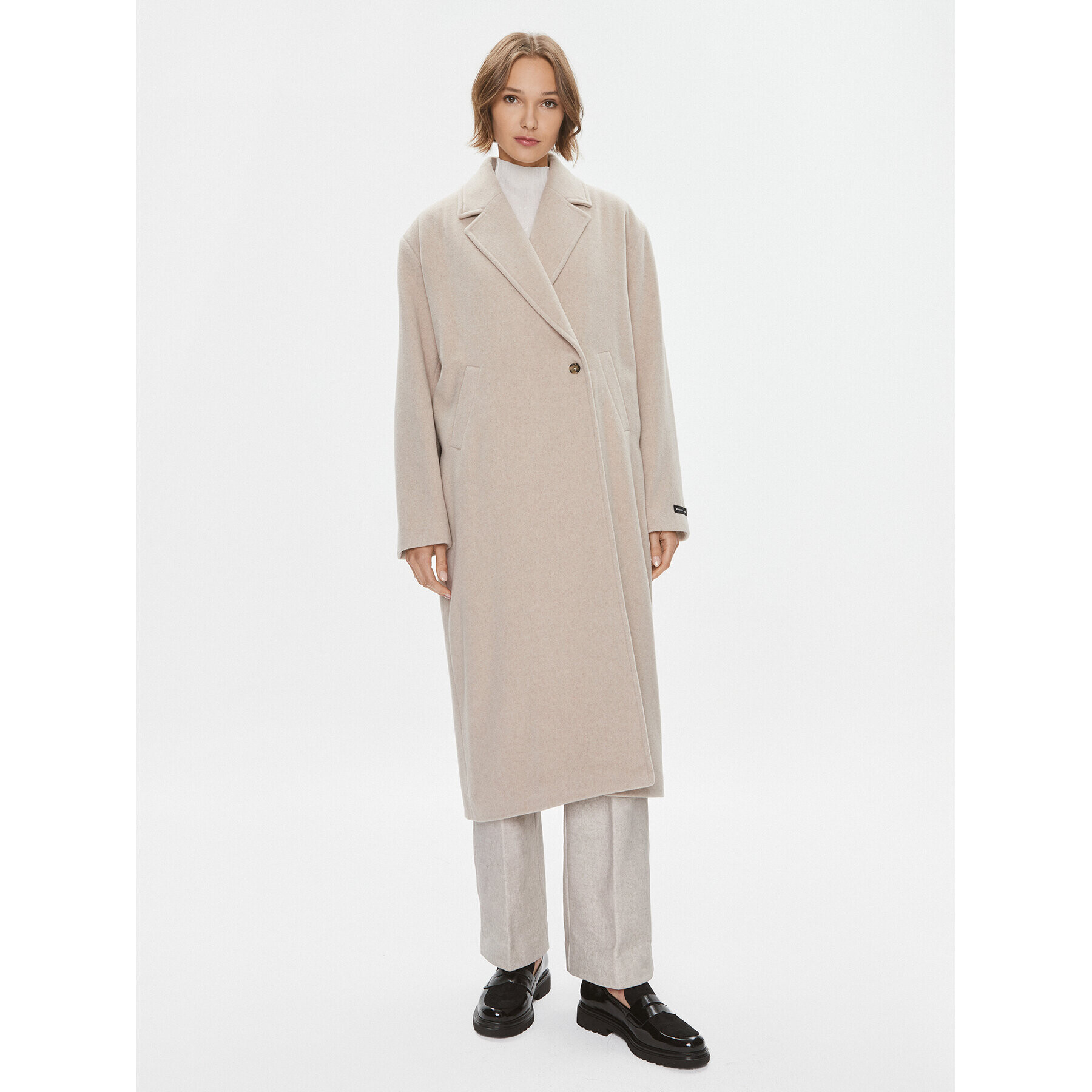 Herskind Вълнено палто Zion 4900816 Бежов Regular Fit - Pepit.bg