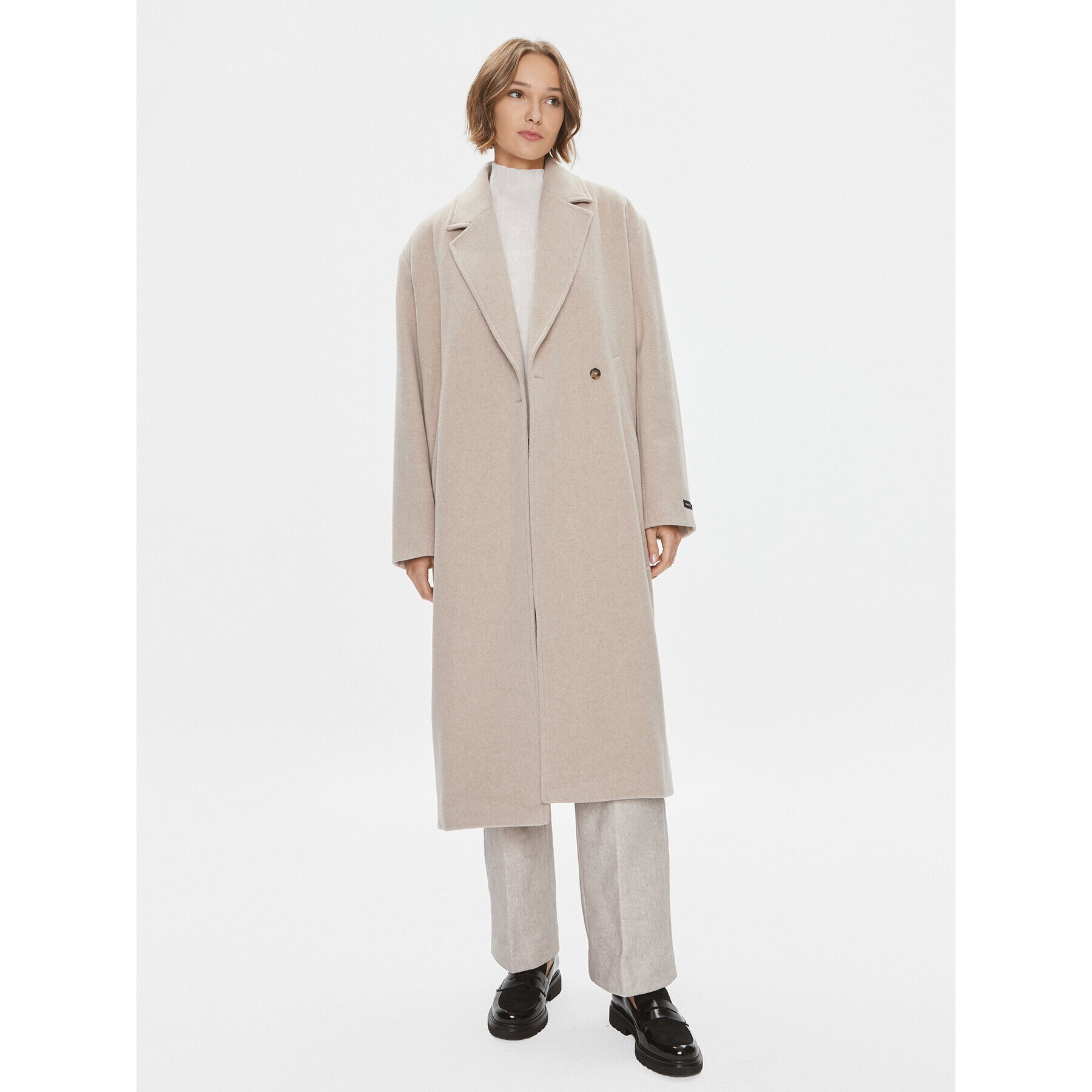 Herskind Вълнено палто Zion 4900816 Бежов Regular Fit - Pepit.bg
